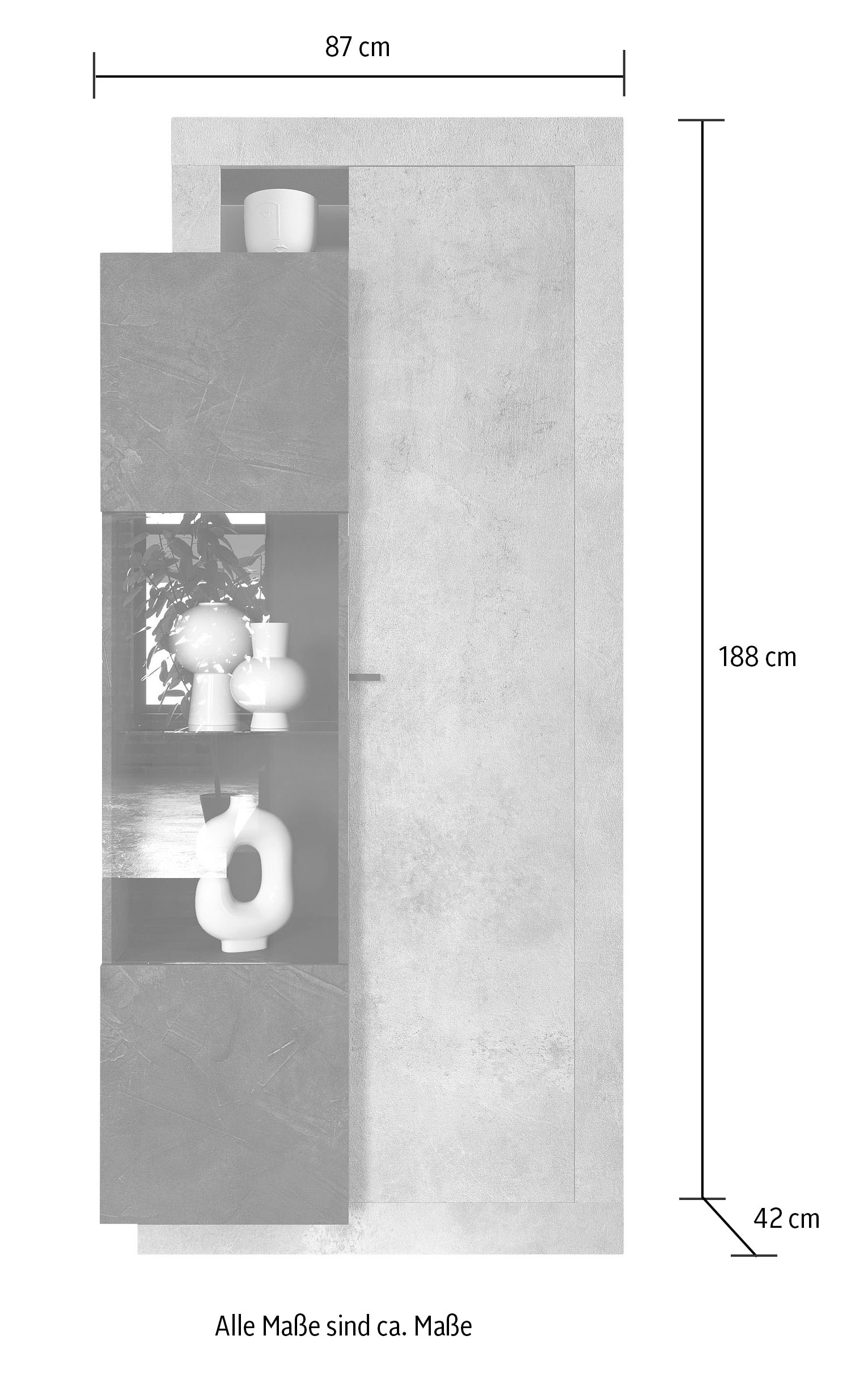 LC Vitrine »Freedom«, Breite 87 cm mit 2 Türen, Höhe 188 cm kaufen |  UNIVERSAL