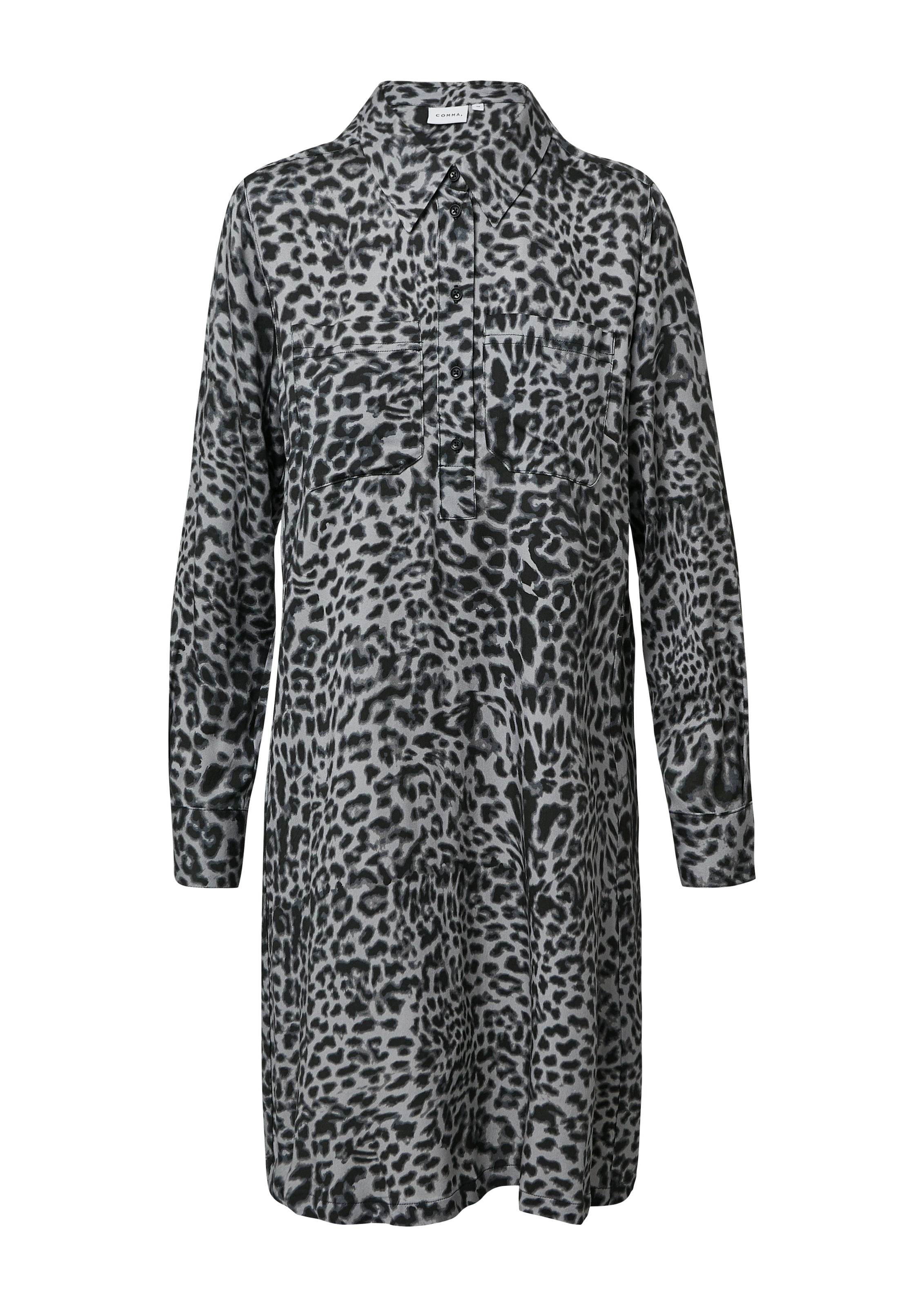 Comma Hemdblusenkleid, mit All-Over Leo Print