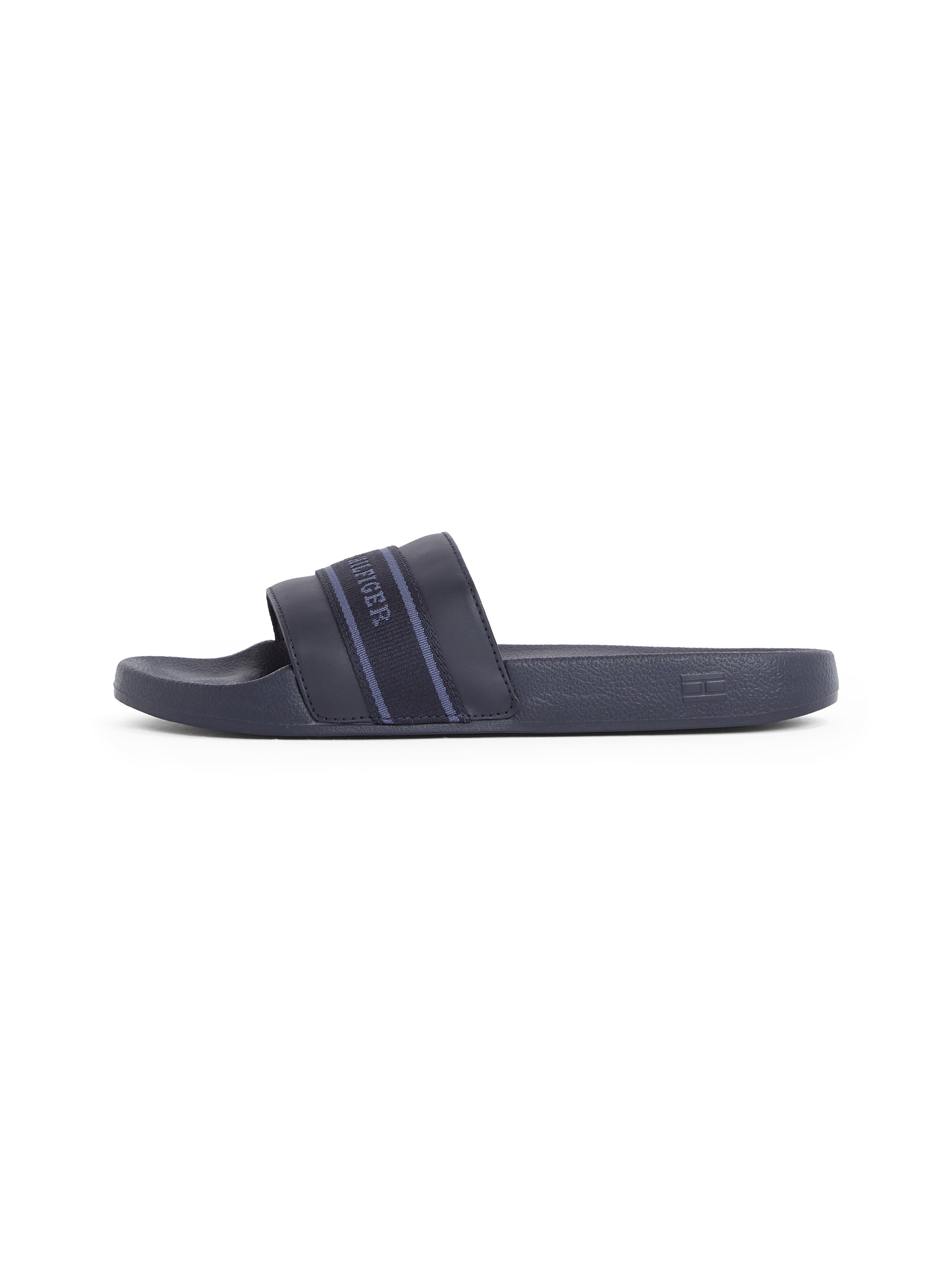 Tommy Hilfiger Pantolette »HILFIGER POOLSIDE WITH WEBBING«, Plateau, Sommermode, Bequemschuh, Flats mit Textilband