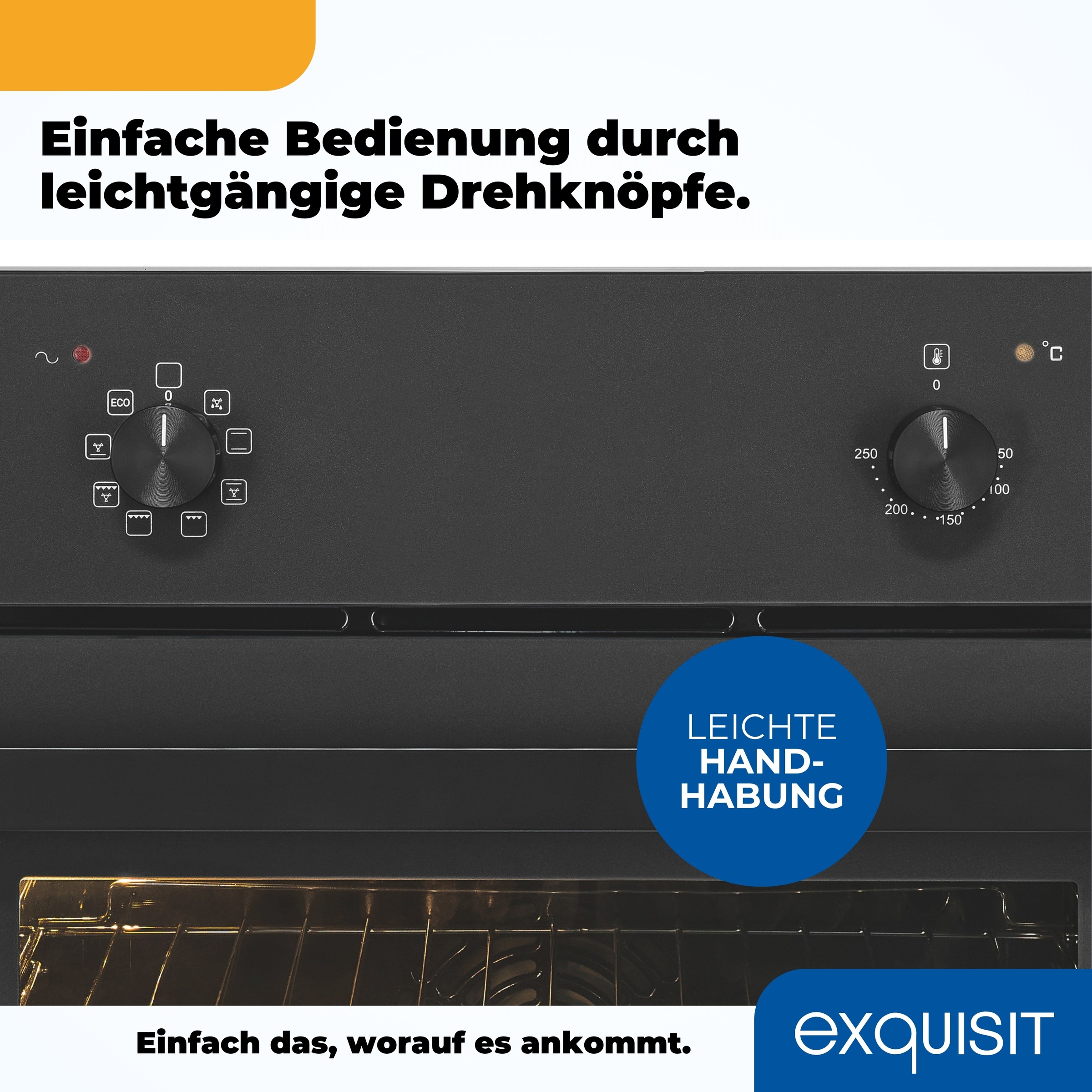 exquisit Einbaubackofen »EBE367-U-120 mattschwarz«