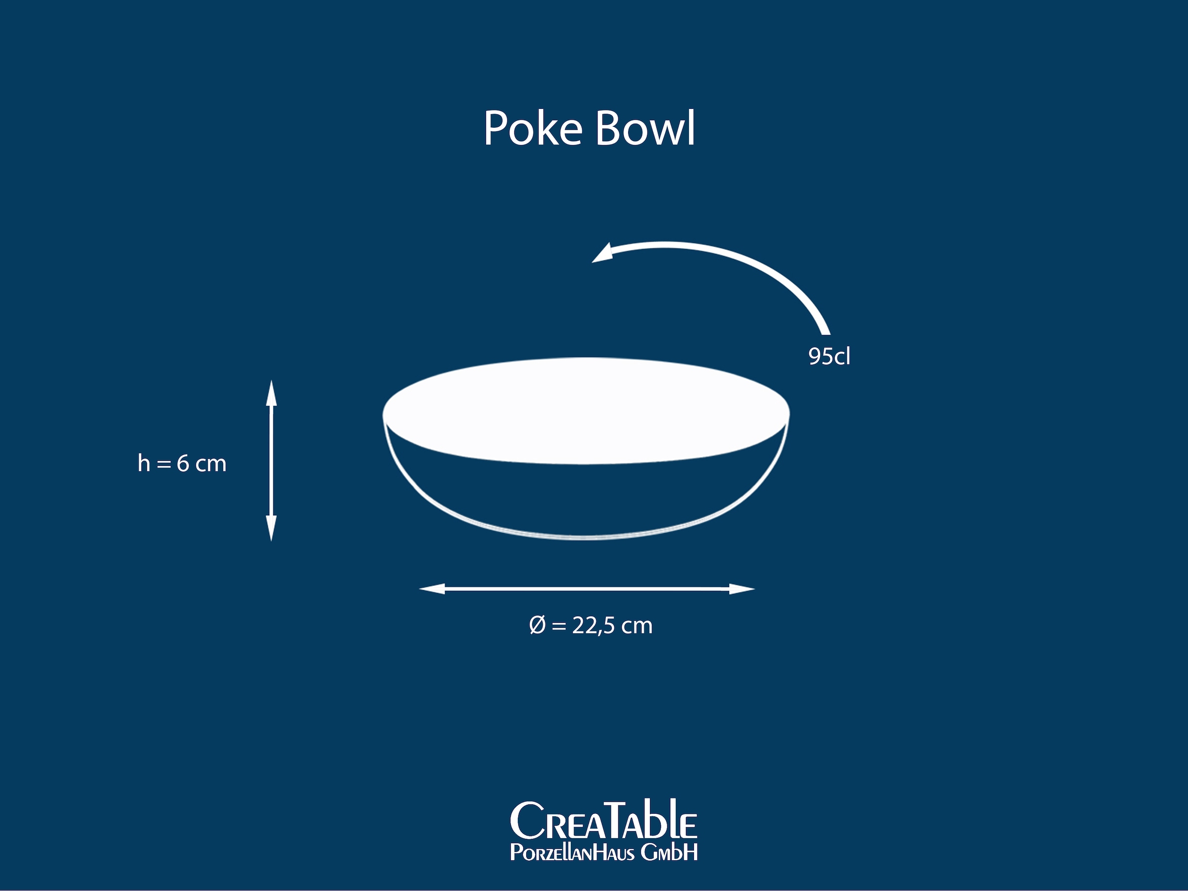 CreaTable Schale »Cascade, Poke Bowl 22,5 cm 4-tlg« 4 Stk. aus Steinzeug Rekativglasur, Healthy Food