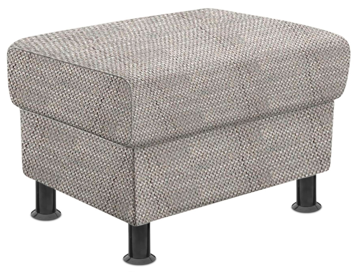 TRENDMANUFAKTUR Hocker »Rondo, Polsterhocker zur Serie, Breite 67 cm, Füße schwarz«, Fußhocker wahlweise mit Federkern, in verschiedenen Bezügen bestellbar