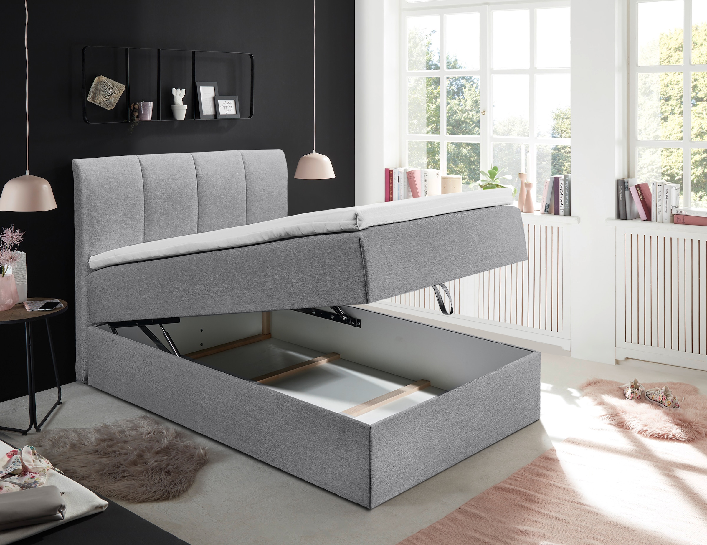 ED EXCITING DESIGN Boxbett »"Granada" inkl. Bettkasten und Topper«, erhältlich in den Größen 120x200cm & 180x200cm