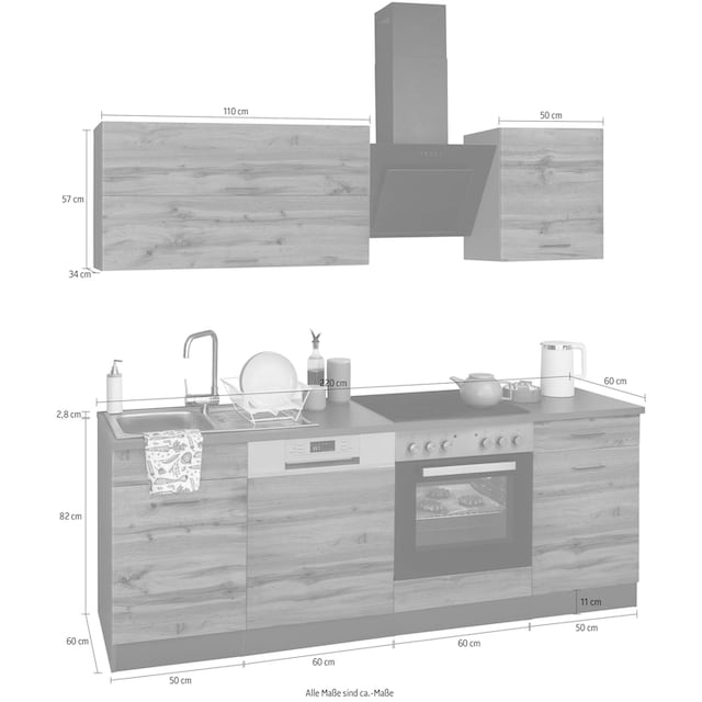 HELD MÖBEL Küchenzeile »Trier«, mit E-Geräten, Breite 220 cm auf Raten  kaufen