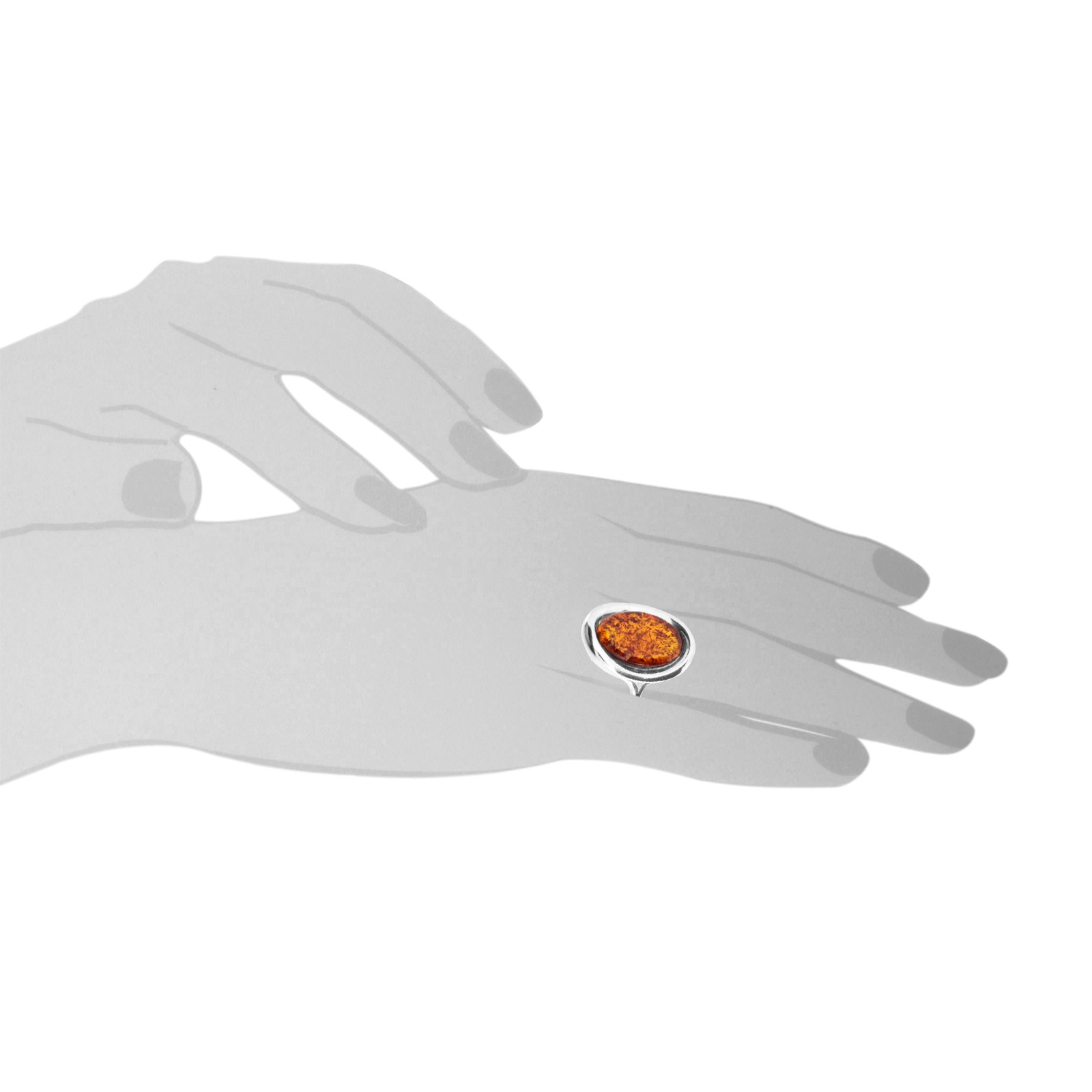 OSTSEE-SCHMUCK Fingerring »- Erlana - Silber 925/000 - Bernstein«