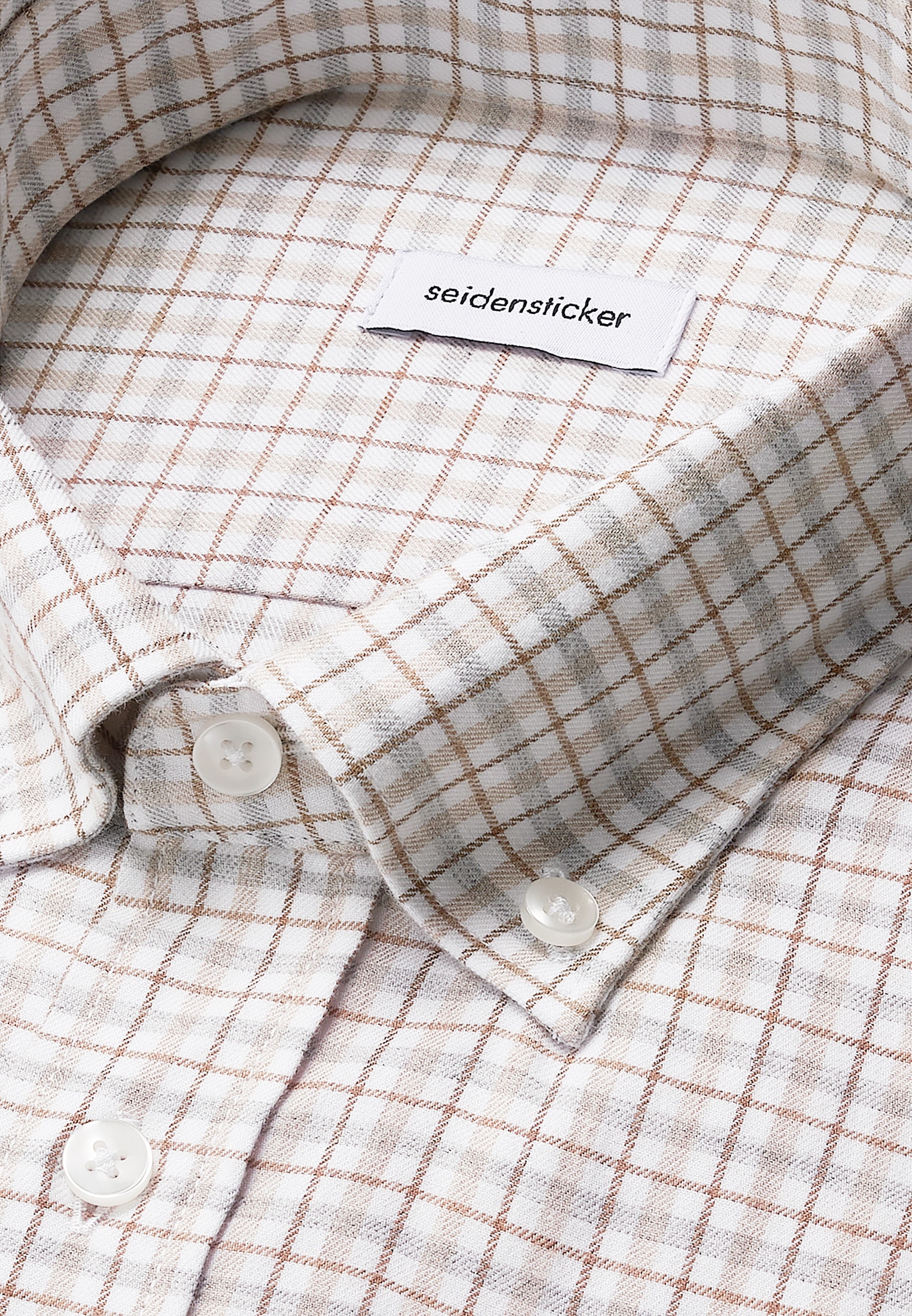 seidensticker Flanellhemd »Schwarze Rose« Regular 1/1 Button-Down-Kragen Karo