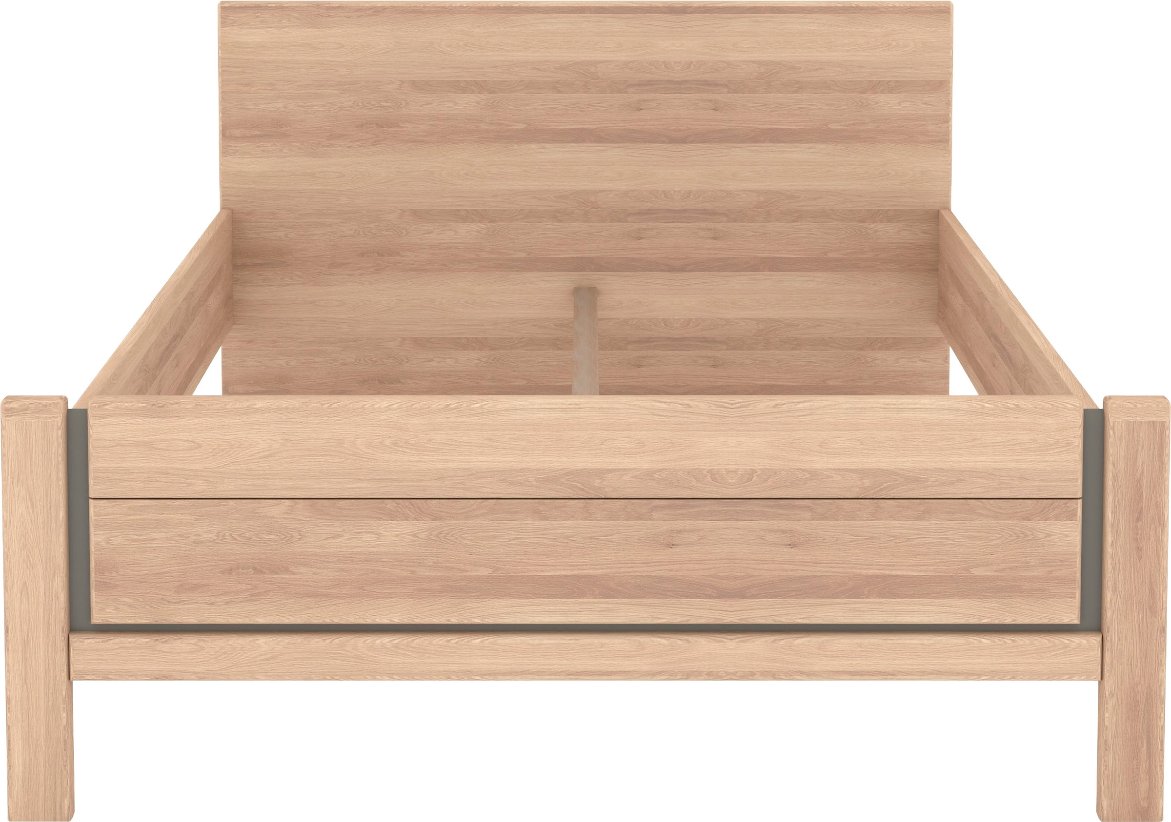 Musterring Holzbett »Sorrent, Bettgestell, Bettrahmen, teilmassiv Eiche«, (MADE IN GERMANY), Eiche teilmassiv, Liegehöhenverstellung, Stollenfußteil
