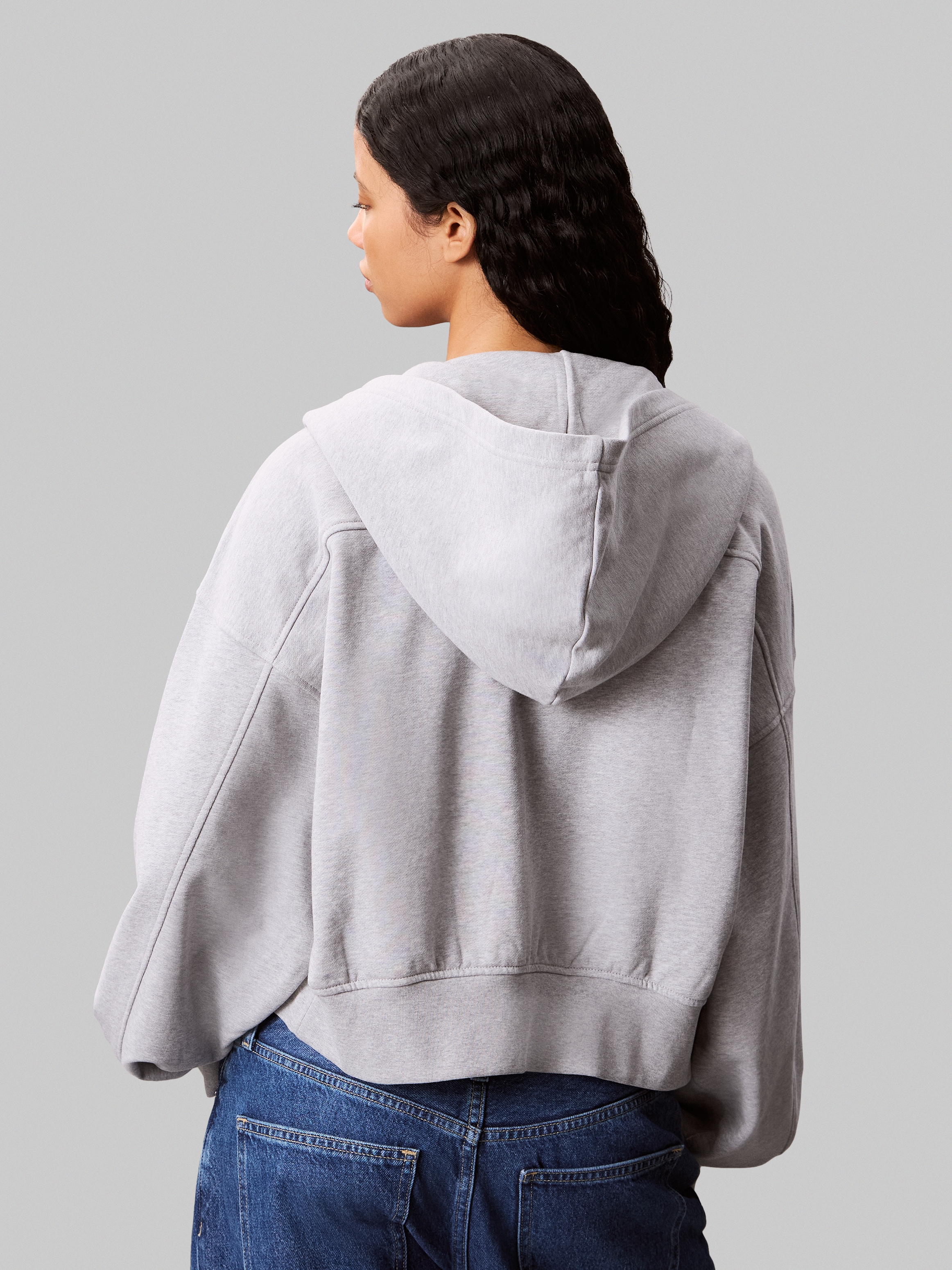 Calvin Klein Sweatjacke »A- FRNCH TRRY BDG LG« Oversized Fit, mit Kapuze, reine Baumwolle