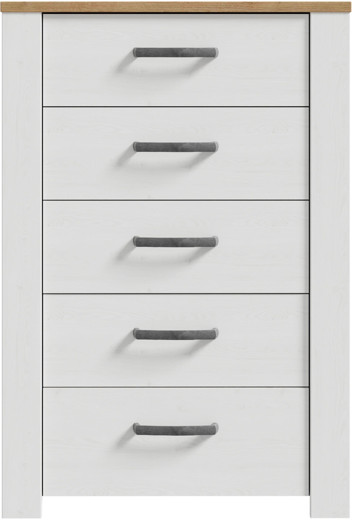 FORTE Kommode »Bohol« B/H/T71,7/106,2/42 cm, 5 Schubkästen, Landhaus