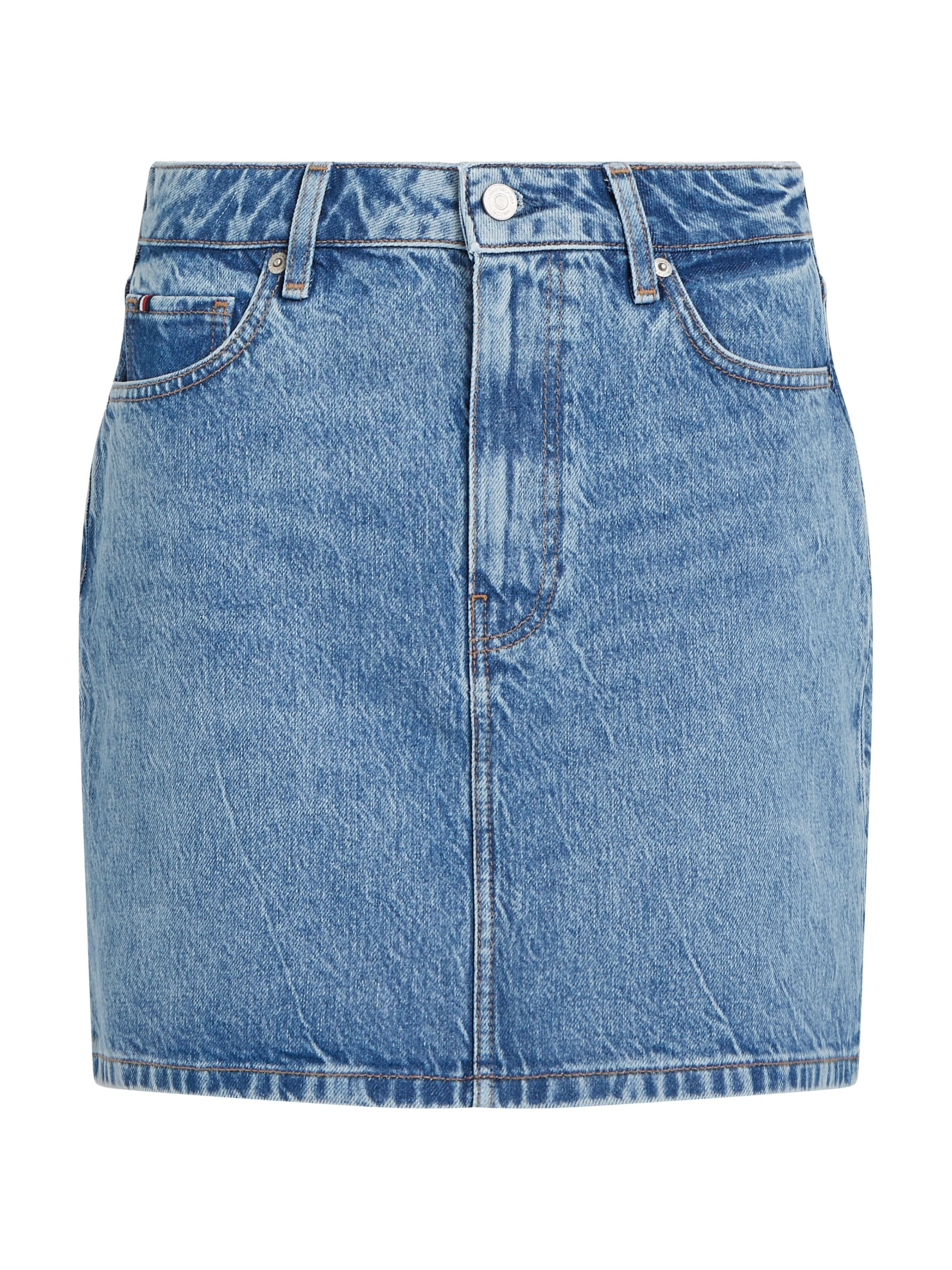 Tommy Hilfiger Jeansrock »DNM MINI SKIRT HW ALI«, in Mini-Länge, in blauer Waschung