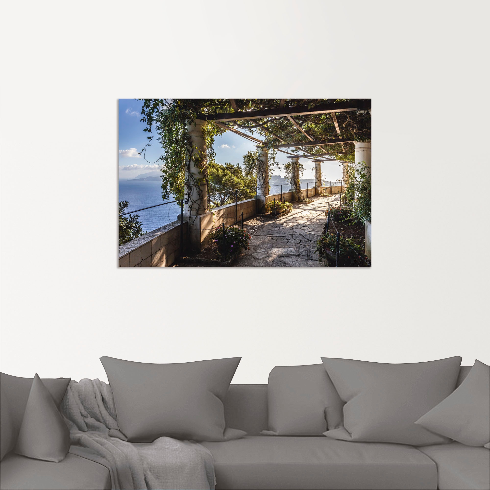Artland Wandbild »Garten der Villa San Michele auf Capri«, Gebäude, (1 St.), als Alubild, Outdoorbild, Leinwandbild, Poster, Wandaufkleber