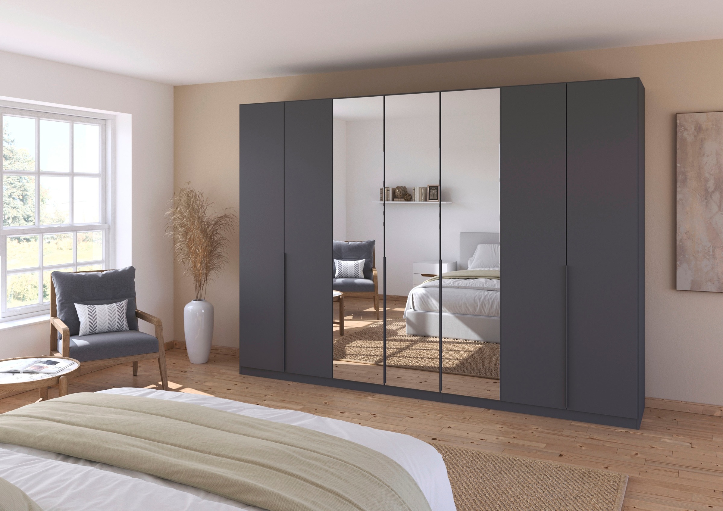 rauch Drehtürenschrank »Kleiderschrank Schrank Garderobe AGORDO mit Dekor- oder Hochglanzfront«, (in zwei Griff-Farben, Breiten 91-360 cm), durchdachte Innenausstattung, in 7 Breiten und 2 Höhen MADE IN GERMANY