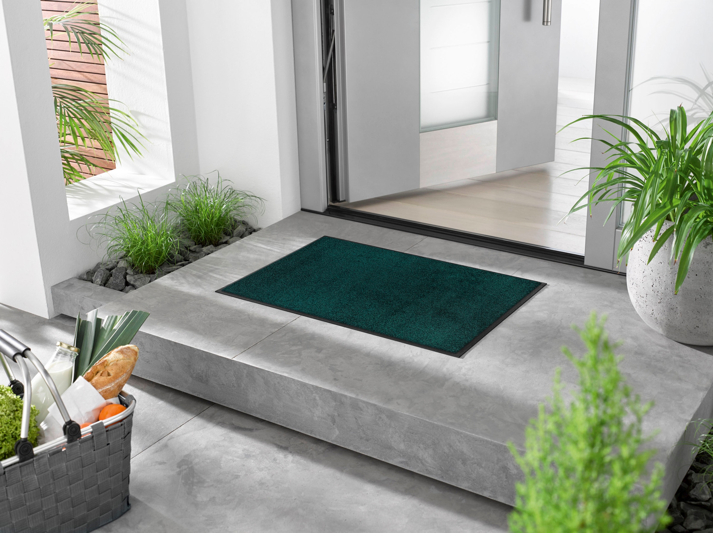 wash+dry by Kleen-Tex Fußmatte »Trend Uni, Schmutzfangmatte, waschbar«, rechteckig, 7 mm Höhe, rutschhemmend, In- und Outdoor geeignet, auch als Läufer erhältlich