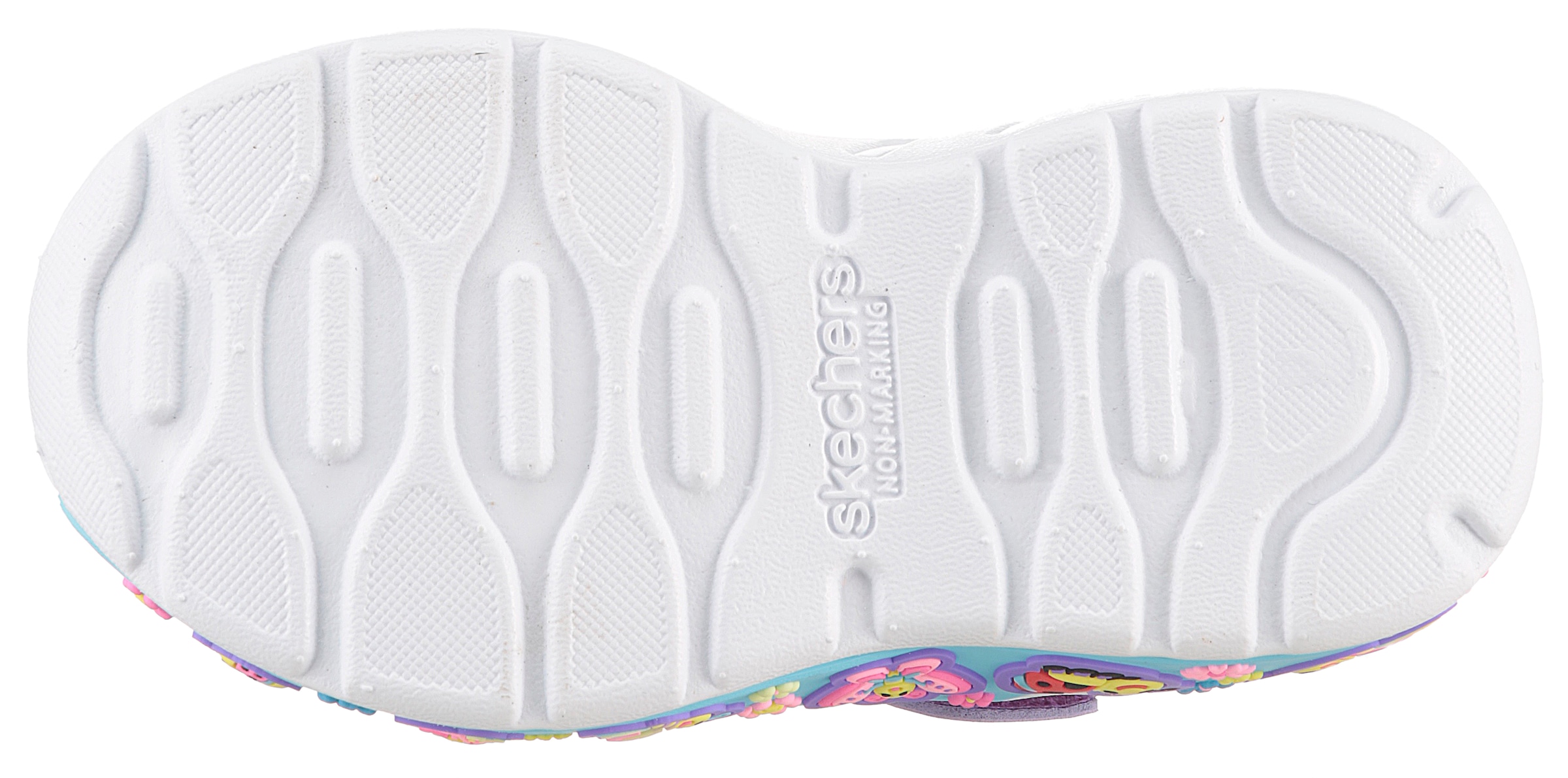 Skechers Lauflernschuh »PLAY SCENE-FUN SQUAD«, Sneaker mit bunten Motiven verziert, Größenschablone zum Download