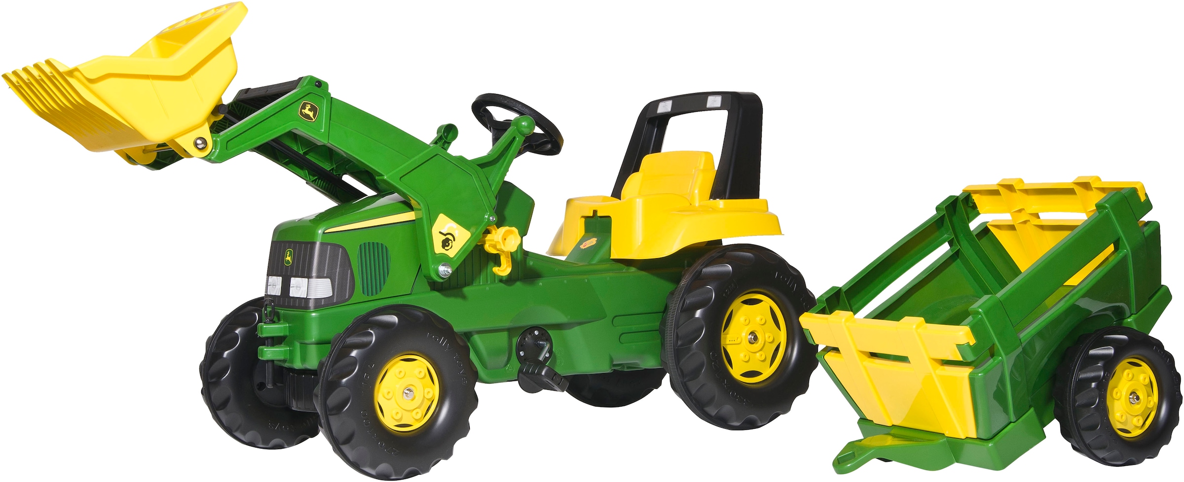 rolly toys® Trettraktor »rollyJunior John Deere mit Lader und Trailer«, Made in Europe Made in Germany