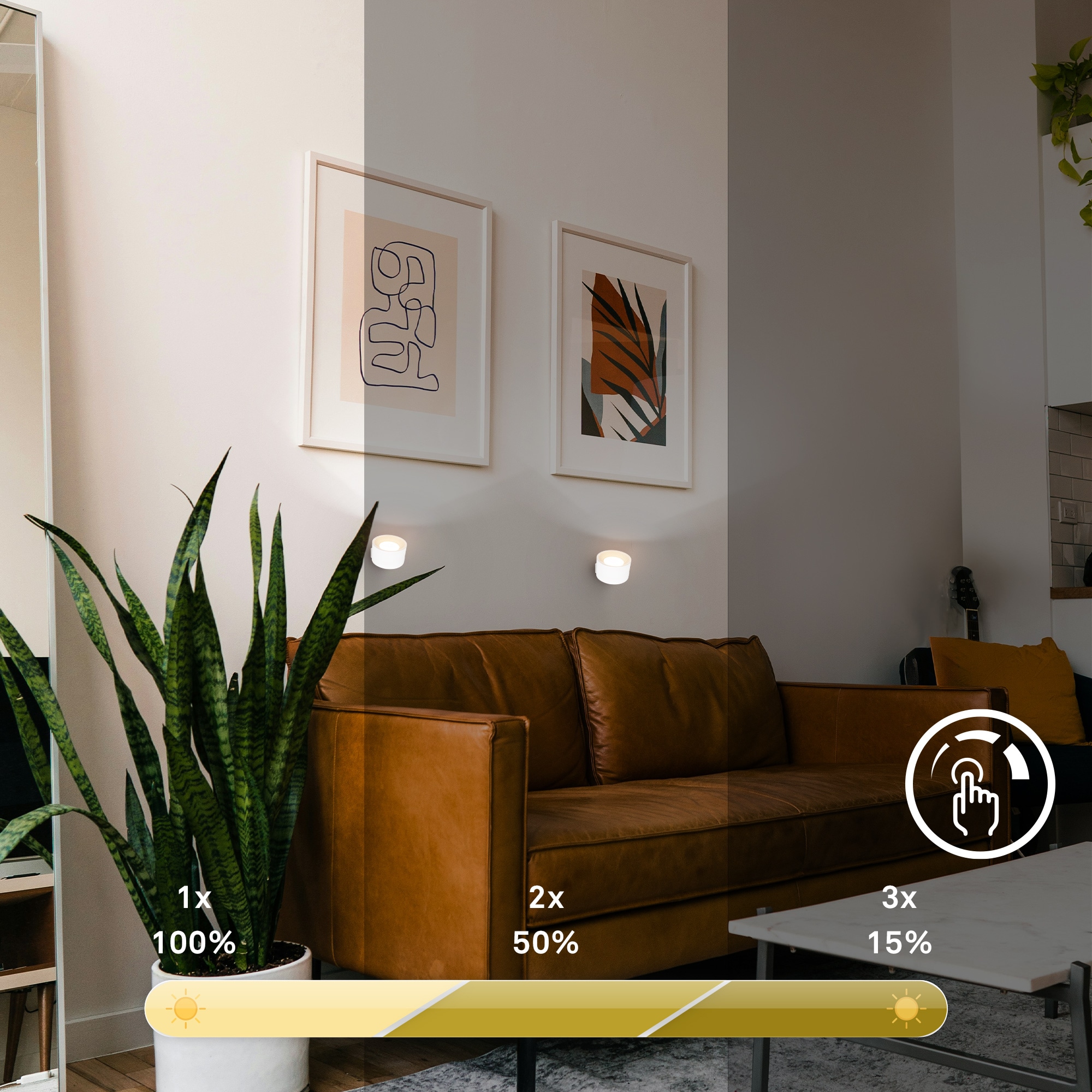 B.K.Licht LED Wandleuchte »BKL1596 Magnetische Akku Wandlampe, 3-Stufen Dimmer, mit USB-C« LED-Modul 1 Stk. Tageslichtweiß CCT-Funktion, 150Lm, 2W, 14h Leuchtdauer, 4,5 x 8 x 9,5 cm, Weiß