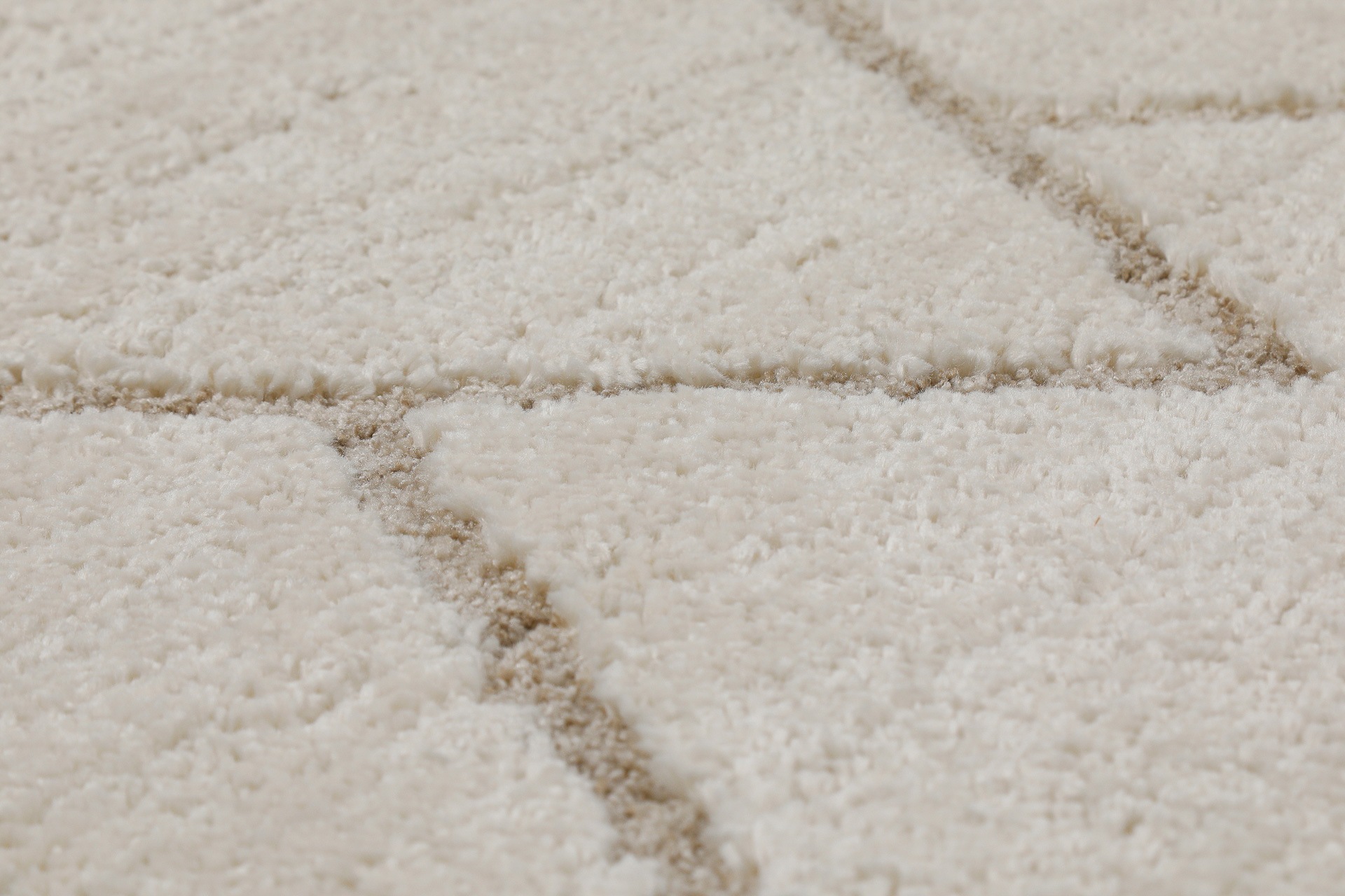 Wecon home Teppich »Pelle« rechteckig 18 mm Höhe Gewebt, Hoch-Tief, pflegeleicht, Rauten Muster, Scandi, Wohnzimmer