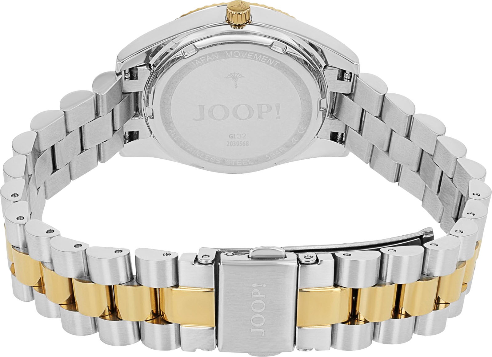 JOOP! Quarzuhr, Armbanduhr, Damenuhr, Edelstahlarmband, analog, Zirkonia (synth.)