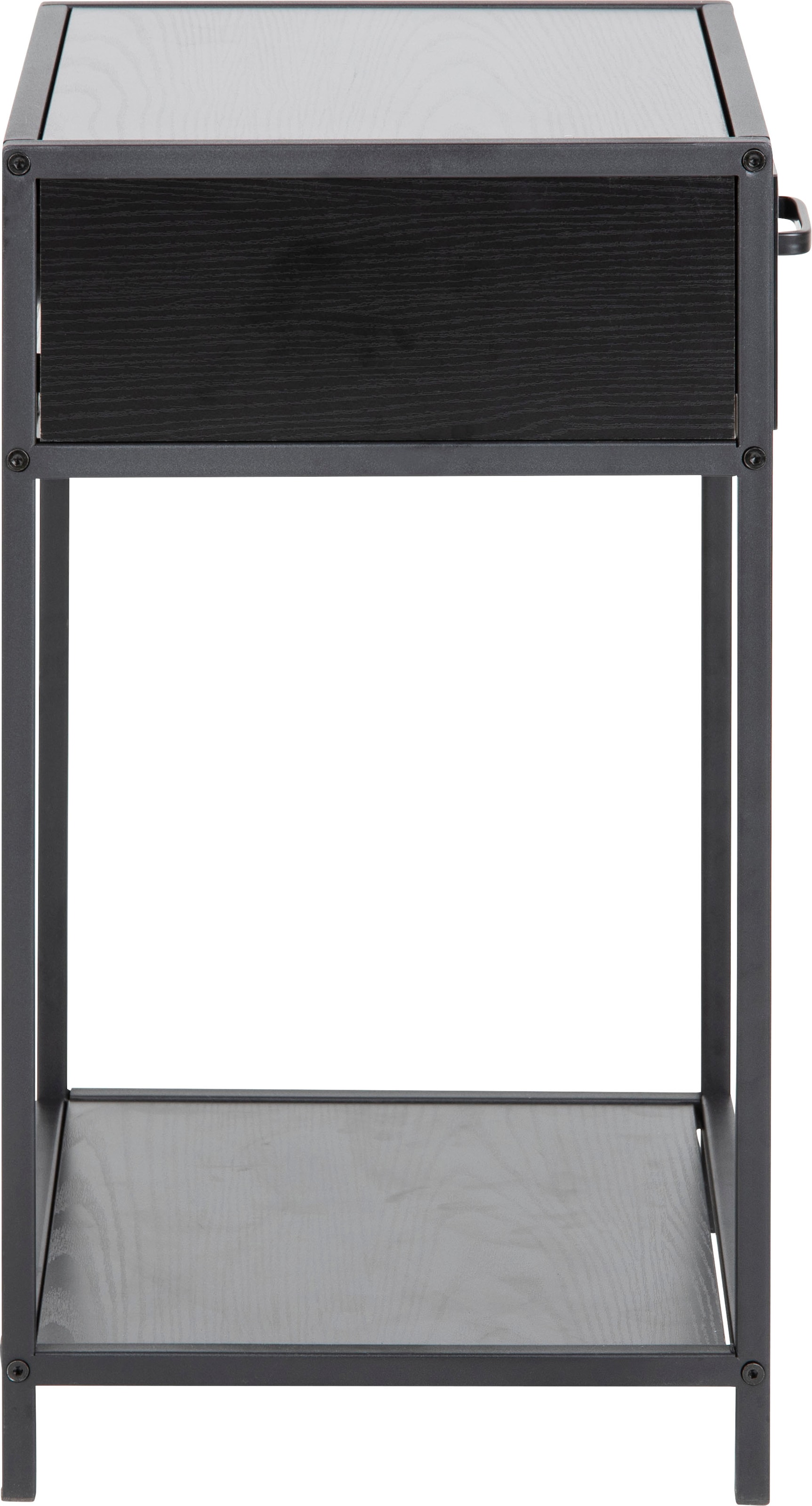 ACTONA GROUP Nachttisch, Metallgestell, Industrie-Look, Schublade und Einlegeboden, H: 63 cm