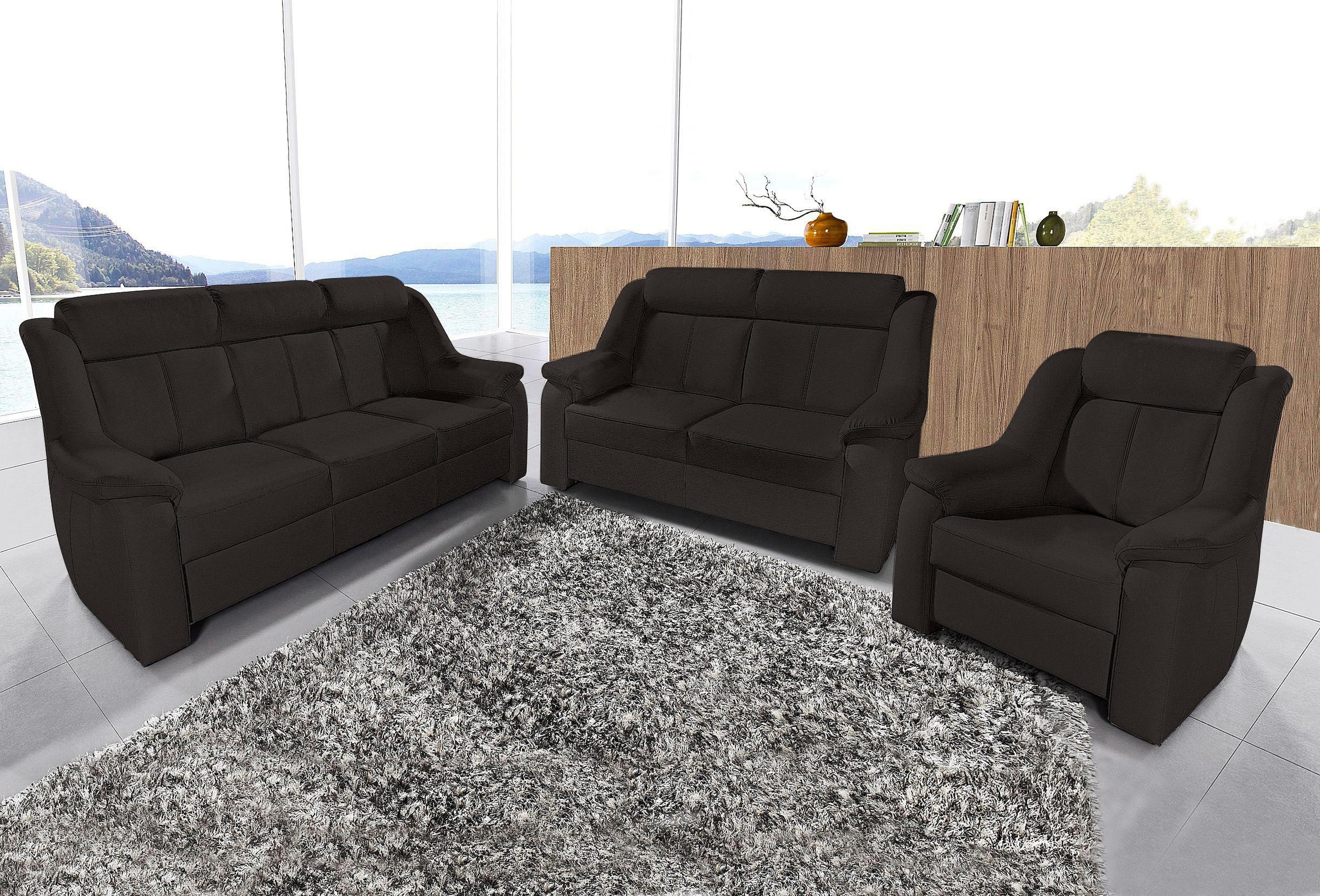sit&more Polstergarnitur "Basel" Set, bestehend aus 3-Sitzer + 2-Sitzer + Sessel