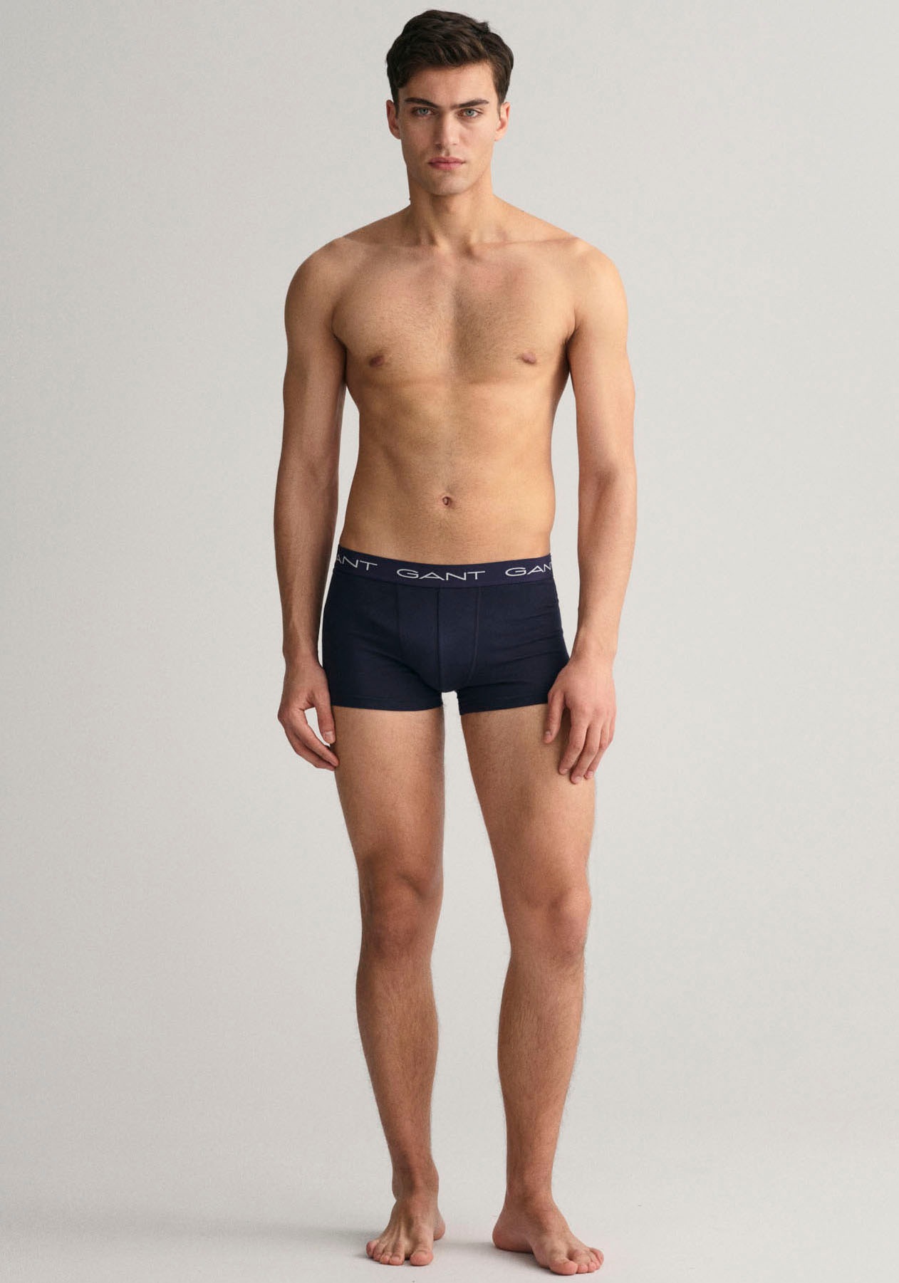 Gant Boxershorts, (Packung, 3 St., 3), mit elastischem Logobund