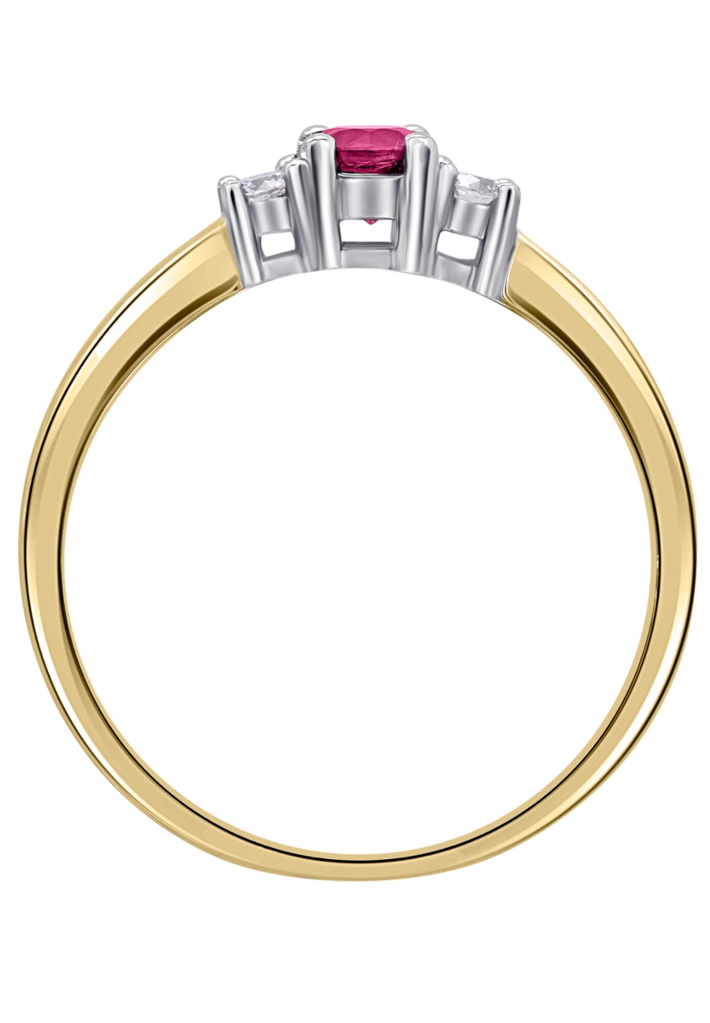 ONE ELEMENT Diamantring »0,11 ct Diamant Brillant Rubin Ring aus 585 Gelbgold«