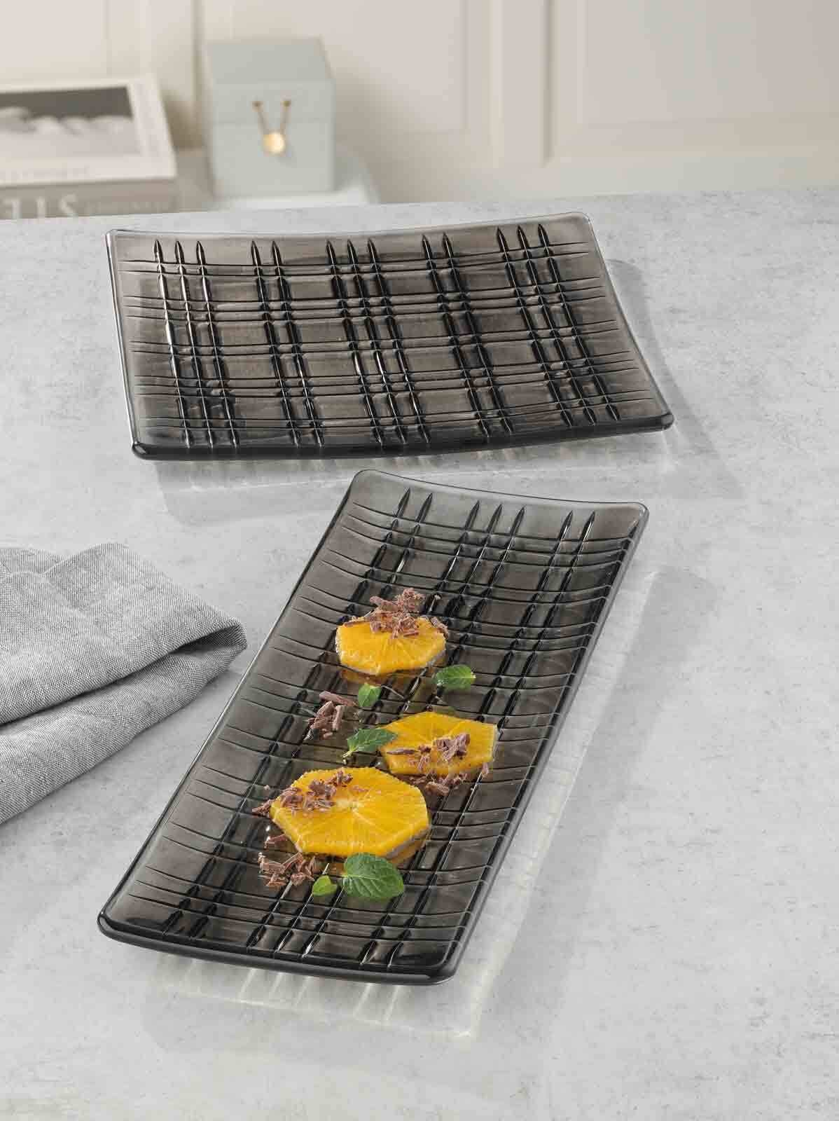Nachtmann Servierplatte »Platten Square 21 x 21 cm 2er Set grau«