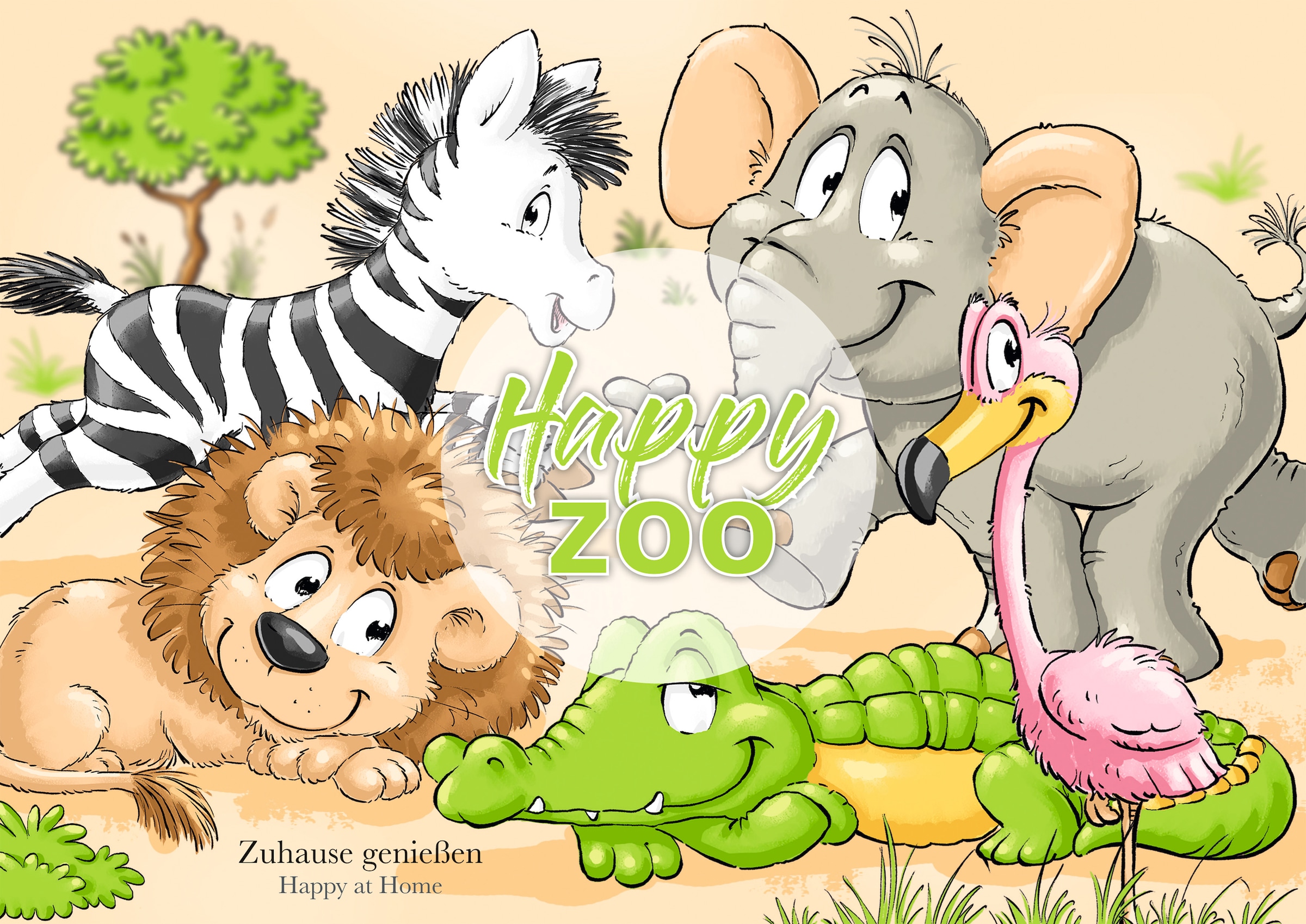 Garantie mit 3 Kunststoff, Tier-Motiven »Happy pflegeleichter Zoo«, mit (Set, Platzset, Ritzenhoff Breker, & Jahren 5-St), XXL