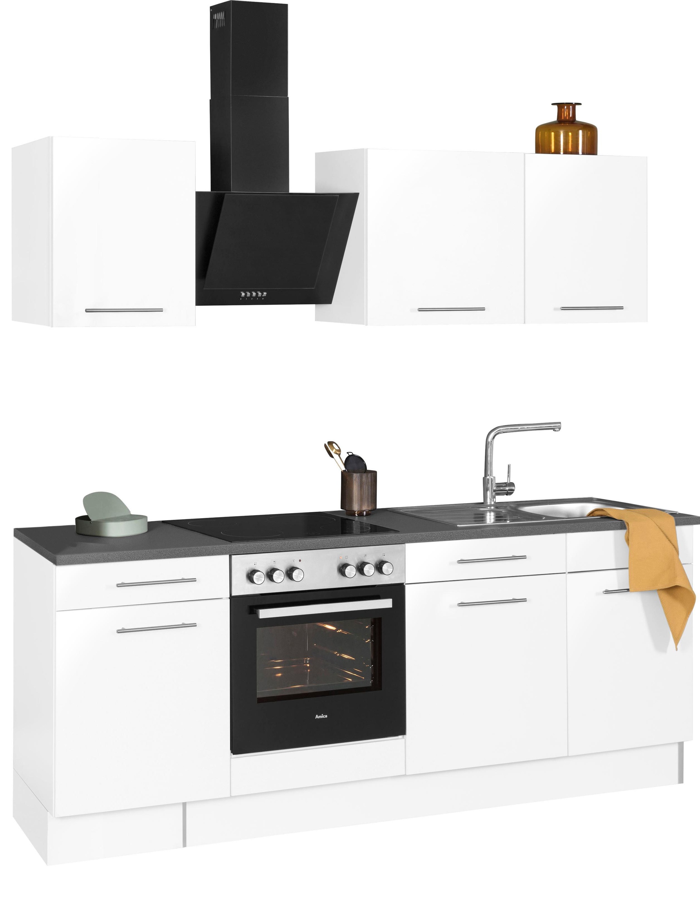 wiho Küchen Küchenzeile »Ela, Breite 220 cm,«, Soft-Close-Funktion, höhenverstellbare Füße, ohne E-Geräte