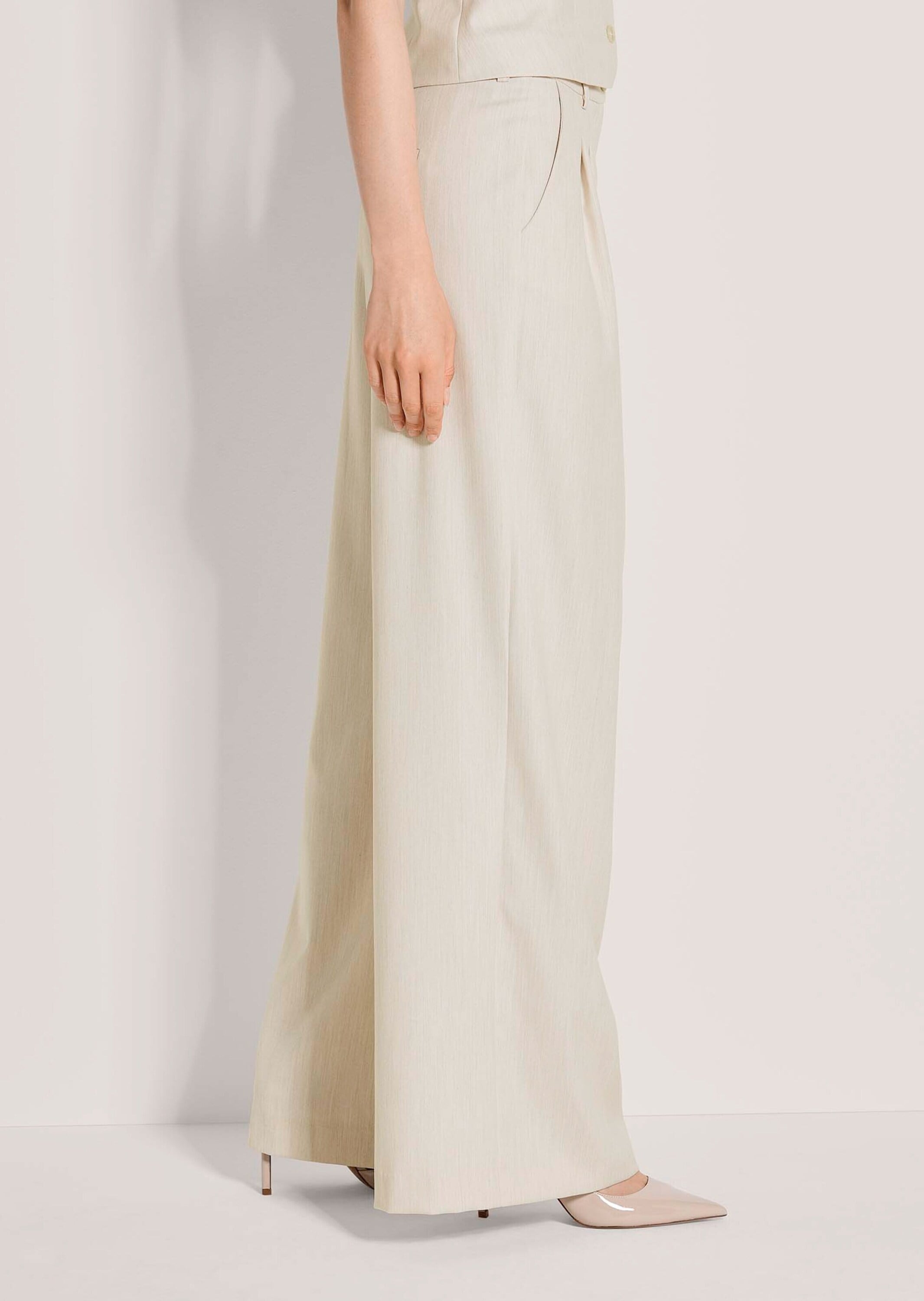 MADELEINE Stoffhose »Palazzohose Bundfaltenhose mit weitem Bein«  Leicht mellierter Stoff