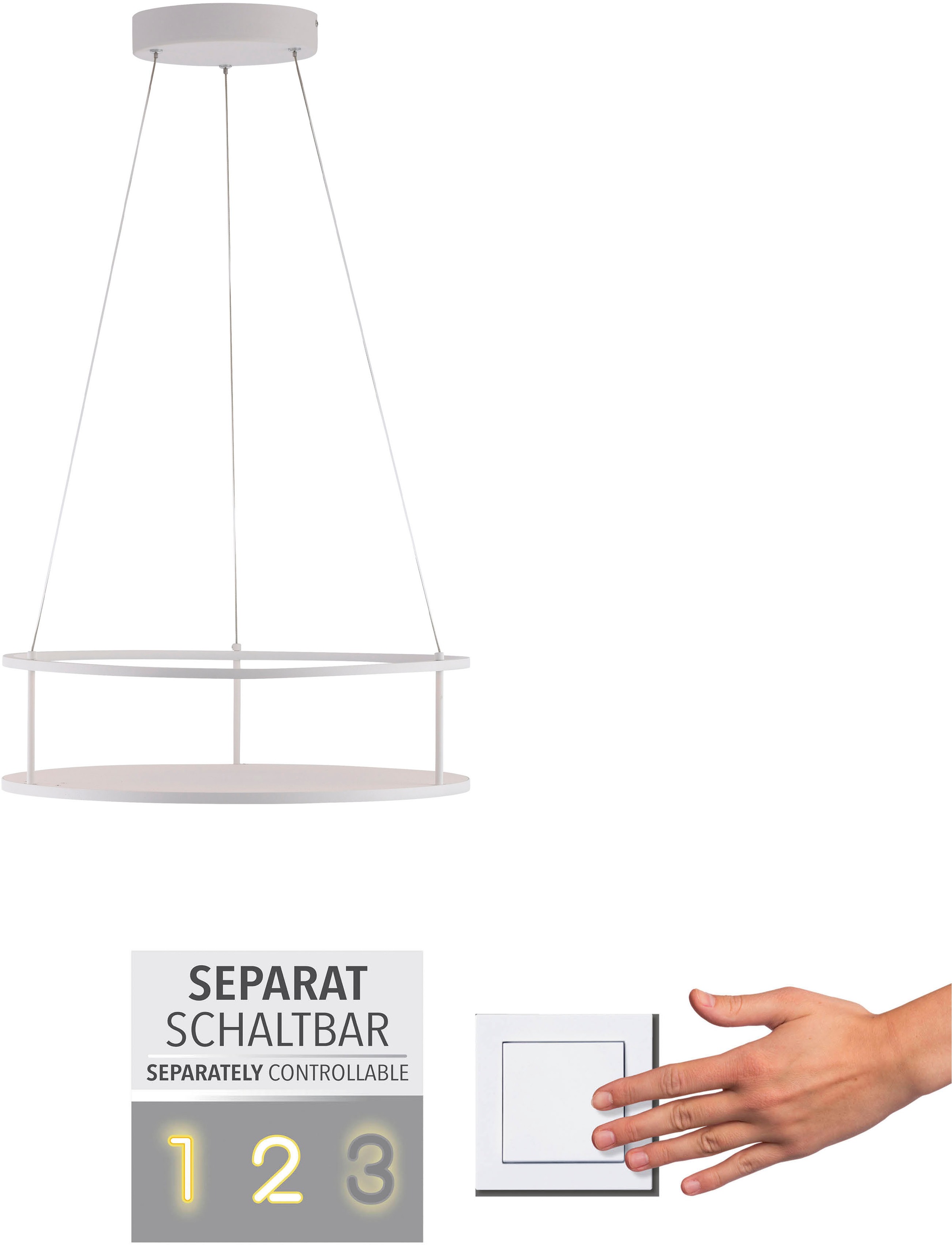 Paul Neuhaus LED Pendelleuchte »CONNI« LED-Board 1 Stk. Warmweiß Touchdimmer, separat schaltbar, Memoryfunktion, Deko-Ablagefläche