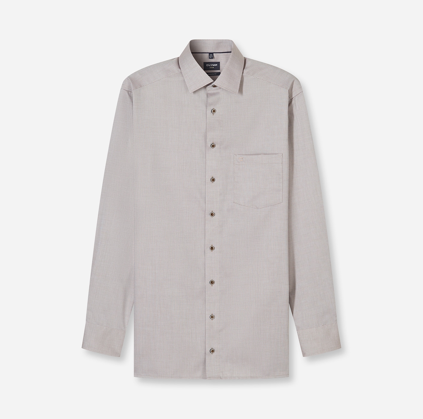 OLYMP Langarmhemd »Luxor« modern fit, New-Kentkragen. fein gemustert