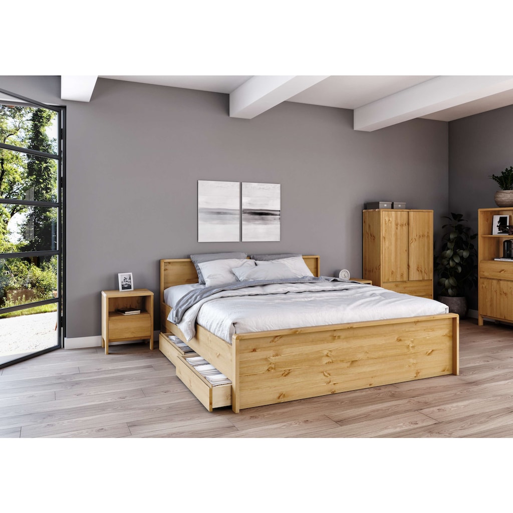 Home affaire Massivholzbett »Luven«, aus FSC-zertifizierter Kiefer, Liegefläche 180x200cm