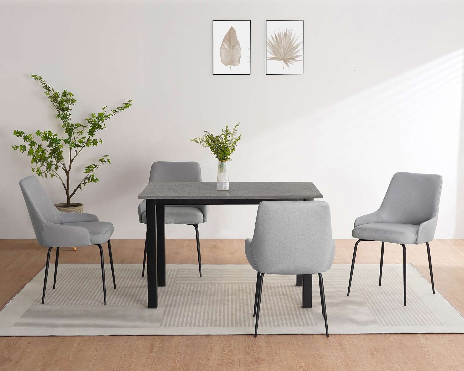 OTTO home Esstisch »Babetta« schwarzes pulverbeschichtetes Metallgestell, verschiedene Breiten