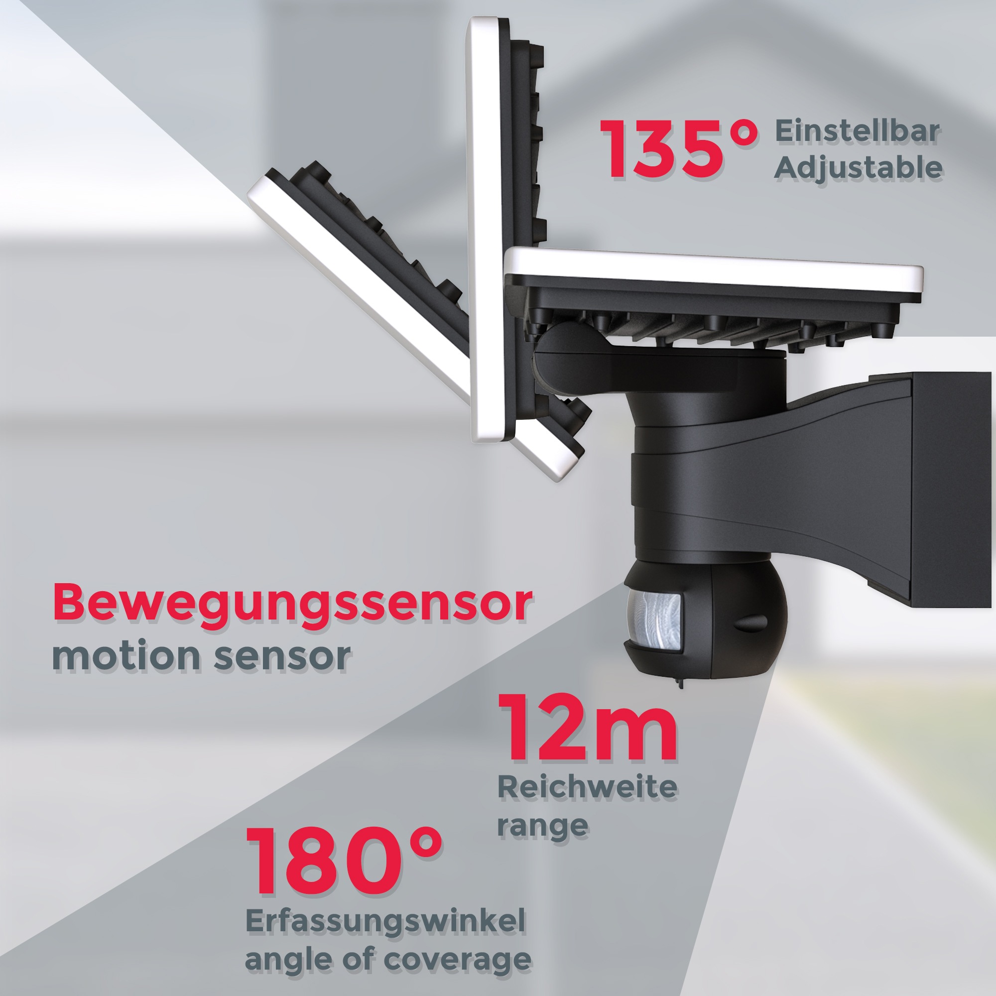 Garantie Außen-Wandleuchte, Jahren 1 B.K.Licht XXL Außenleuchte, IP44 kaufen flammig-flammig, schwenkbar, | online 2.300 Lum. LED Bewegungsmelder, 4.000K, mit 20W 3