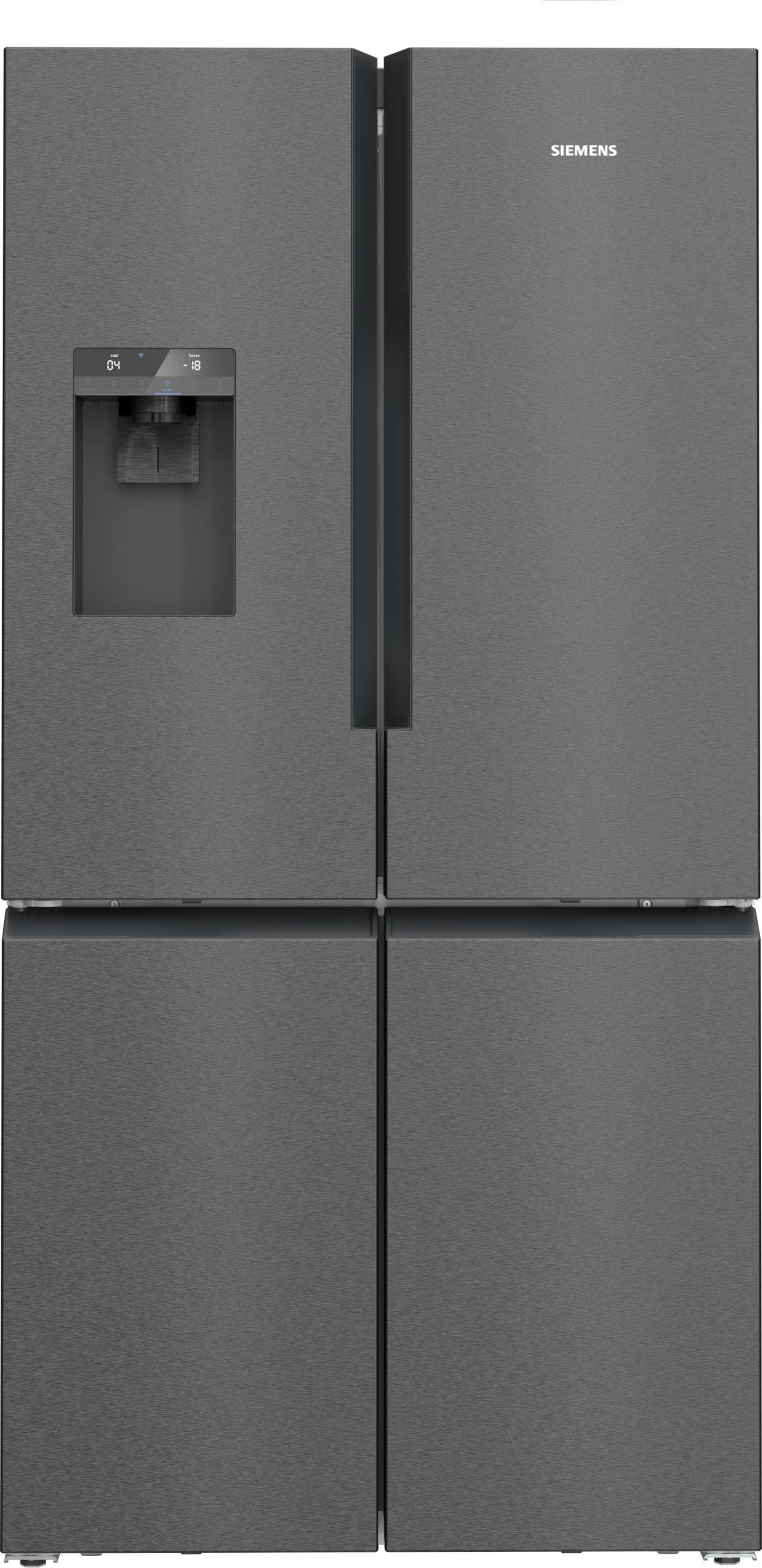 SIEMENS, Multi Door iQ700 »KF96DPXEA« 183 cm hoch 90, 5 cm breit, Gebürsteter schwarzer Stahl AntiFingerprint, Gebürsteter schwarzer Stahl 