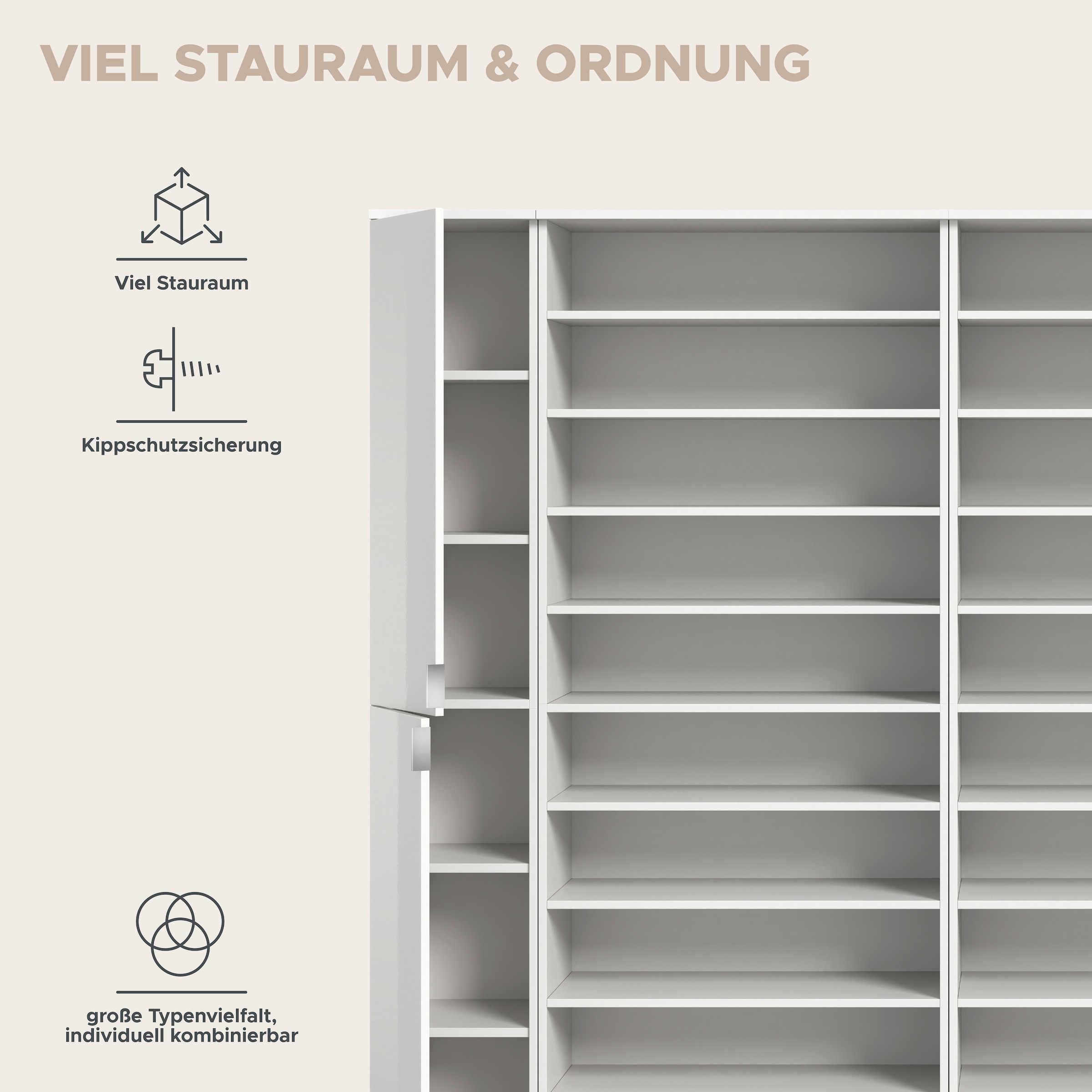 INOSIGN Garderoben-Set, (4 St.), Trondheim, Garderobenset 4-tlg.Breite 232 cm, Flur, Diele, Kombination