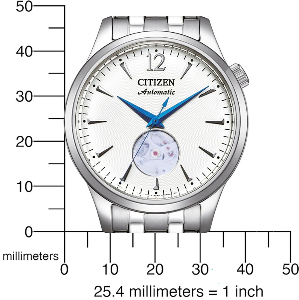 Citizen Automatikuhr, Armbanduhr, Herrenuhr, Damenuhr, offene Unruh, Edelstahlarmband