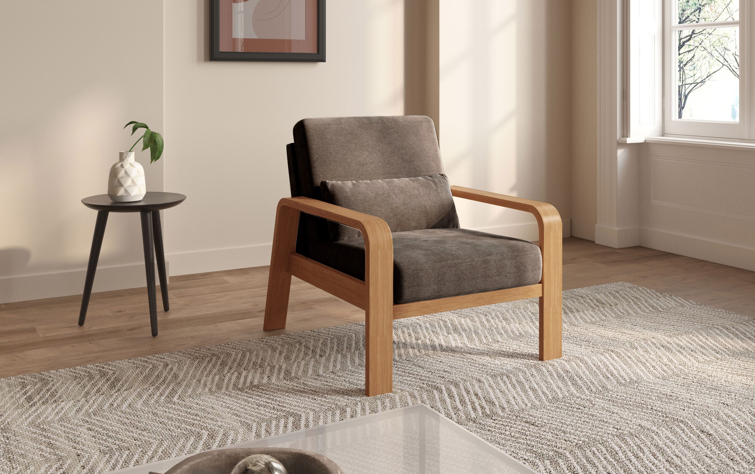sit&more Sessel »Kolding«, Armlehnen aus eichefarbigem Buchenholz, verschiedene Bezüge und Farben