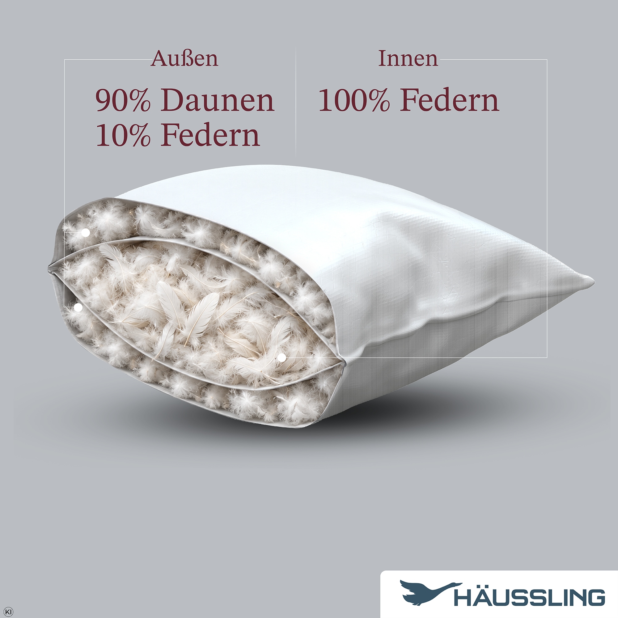 Haeussling Daunenbettdecke + Kopfkissen »Swiss Royal« Bettdecken-Set mit Kopfkissen, 135x200 oder 155x220 cm, Sommer, Winter