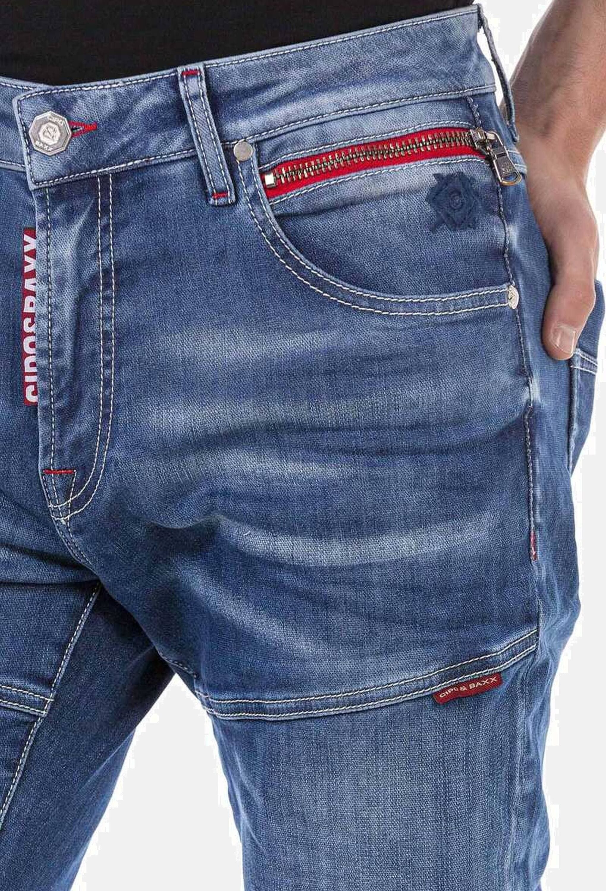 Cipo & Baxx 5-Pocket-Jeans »Cipo & Baxx Jeans« mit trendigen Ziernähten, CD698