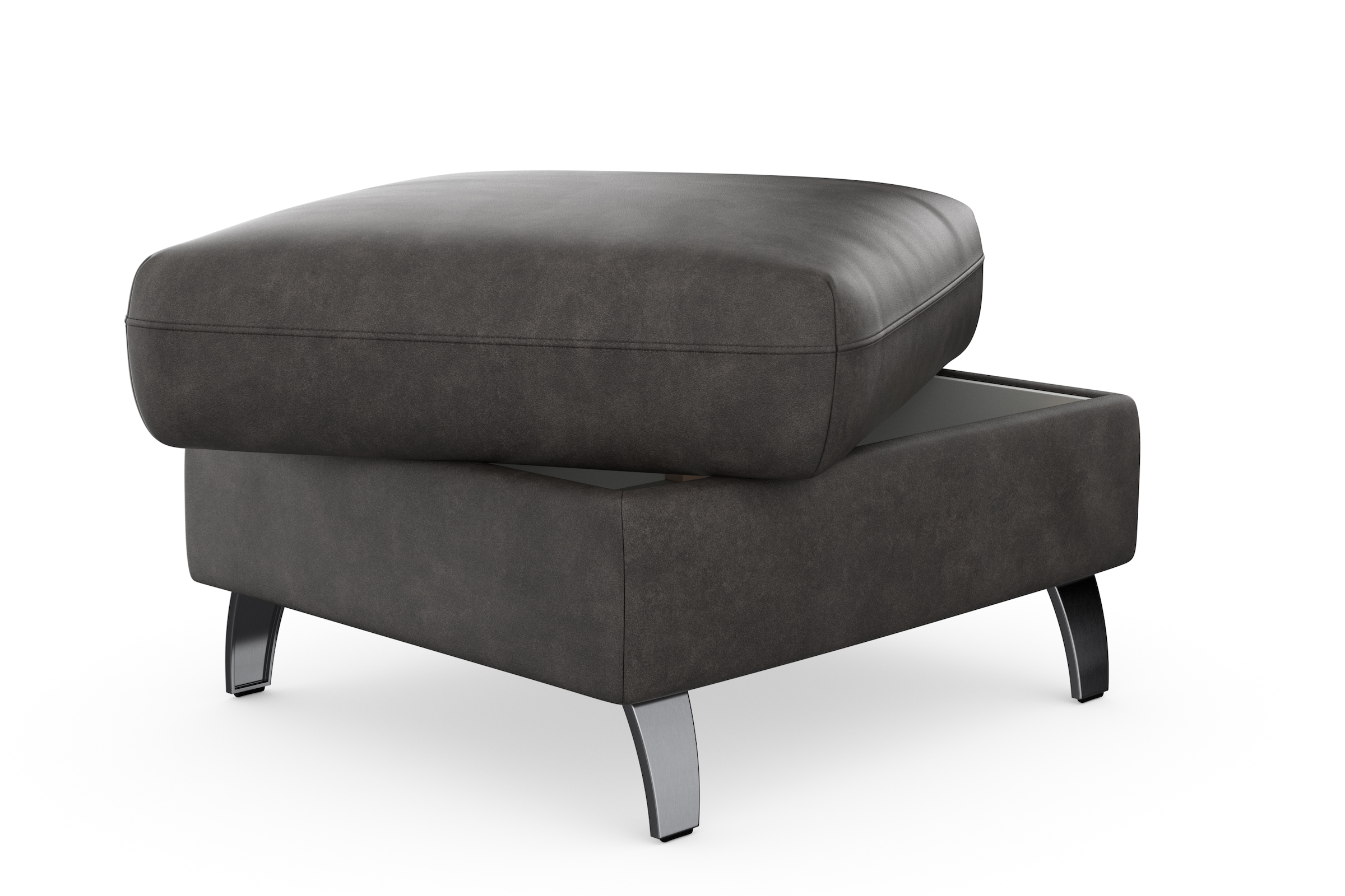 sit&more Stauraumhocker »Grenoble«, mit Stauraum und satinierten Füßen
