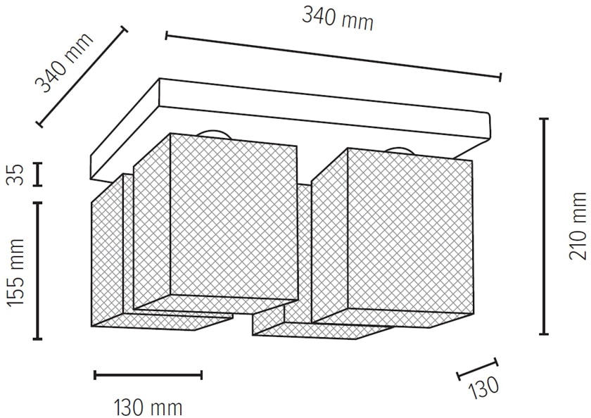 SPOT Light Deckenleuchte »GITTAN«, 4 flammig, Leuchtmittel E27 | ohne Leuchtmittel, Echtes Beton, Naturprodukt - Handgemacht, Loft style
