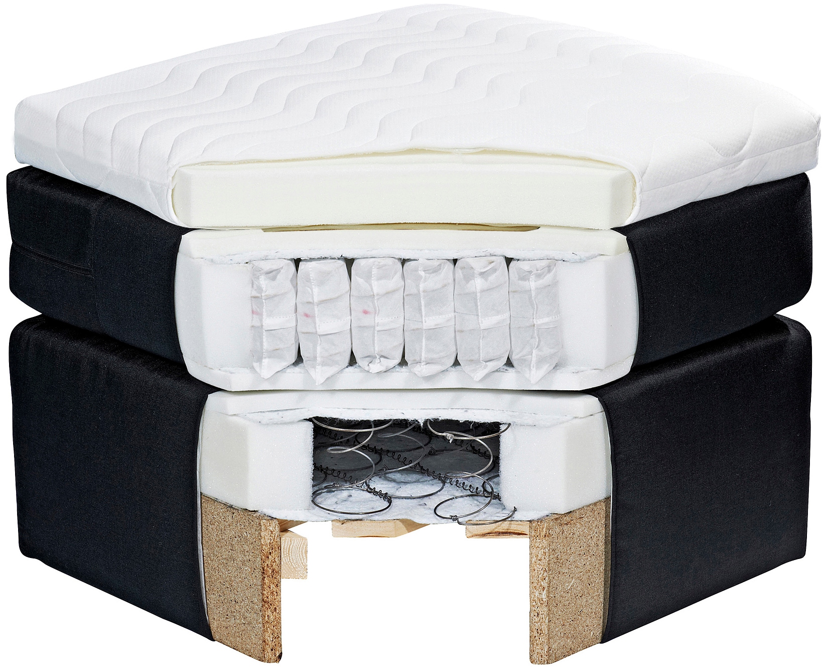 ED EXCITING DESIGN Boxspringbett »Gallina«, mit Bettkasten, inkl. Topper