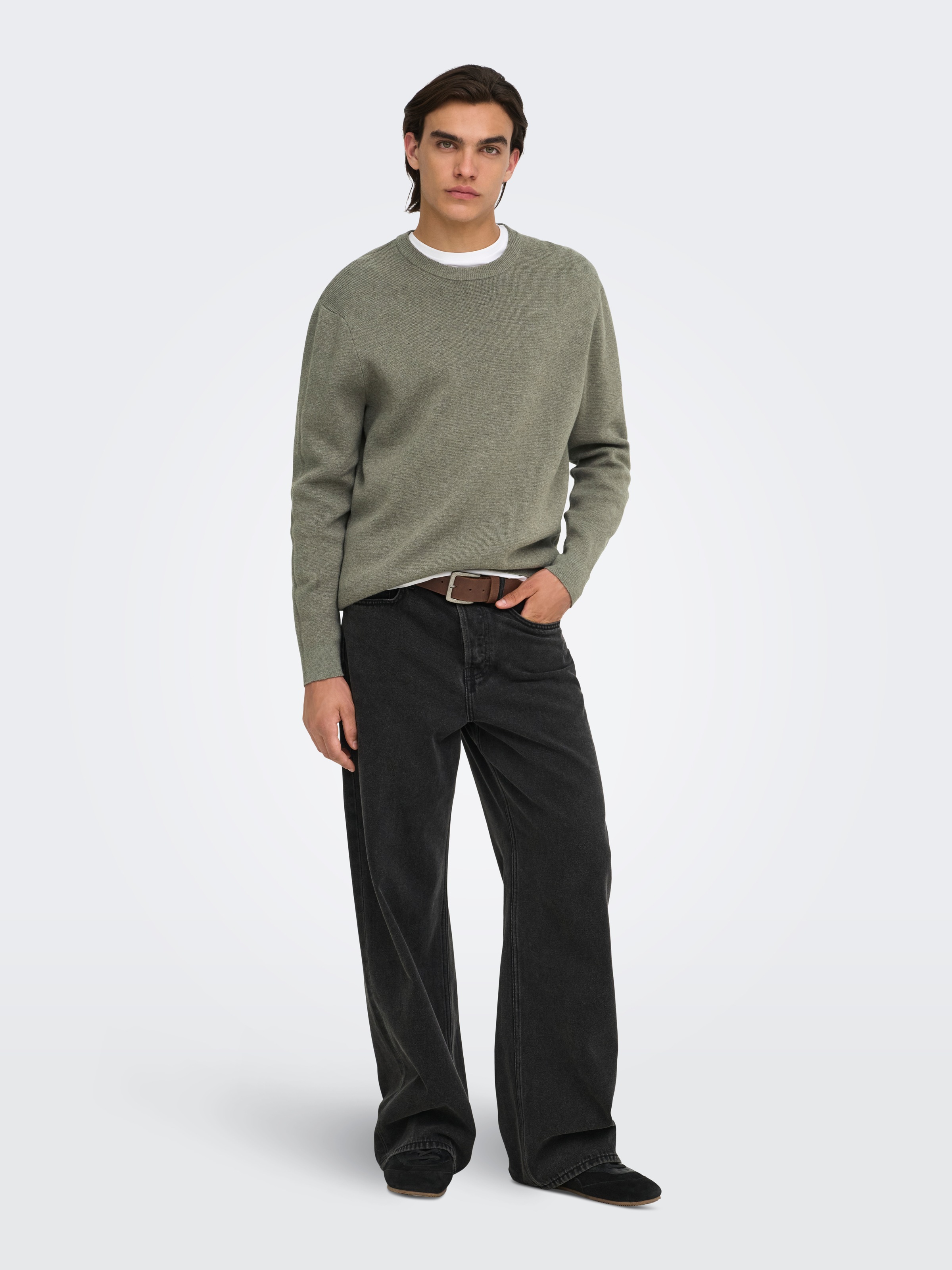 ONLY & SONS Strickpullover »ONSTING RLX CREW NECK KNIT NOOS« Baumwolle, relaxed fit