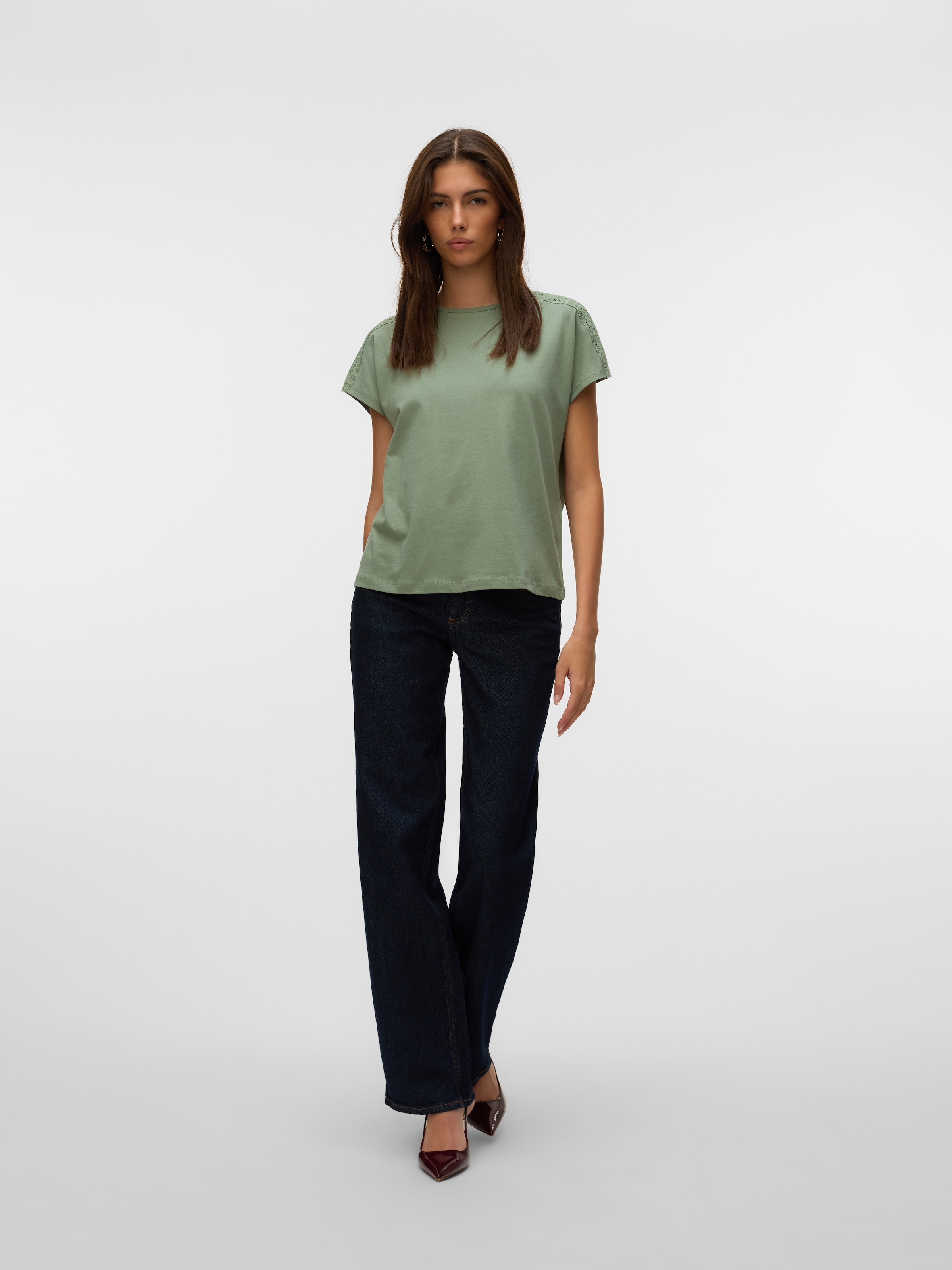 Vero Moda Kurzarmshirt »VMEMMY SS LACE TAPE TOP JRS GA NOOS«
