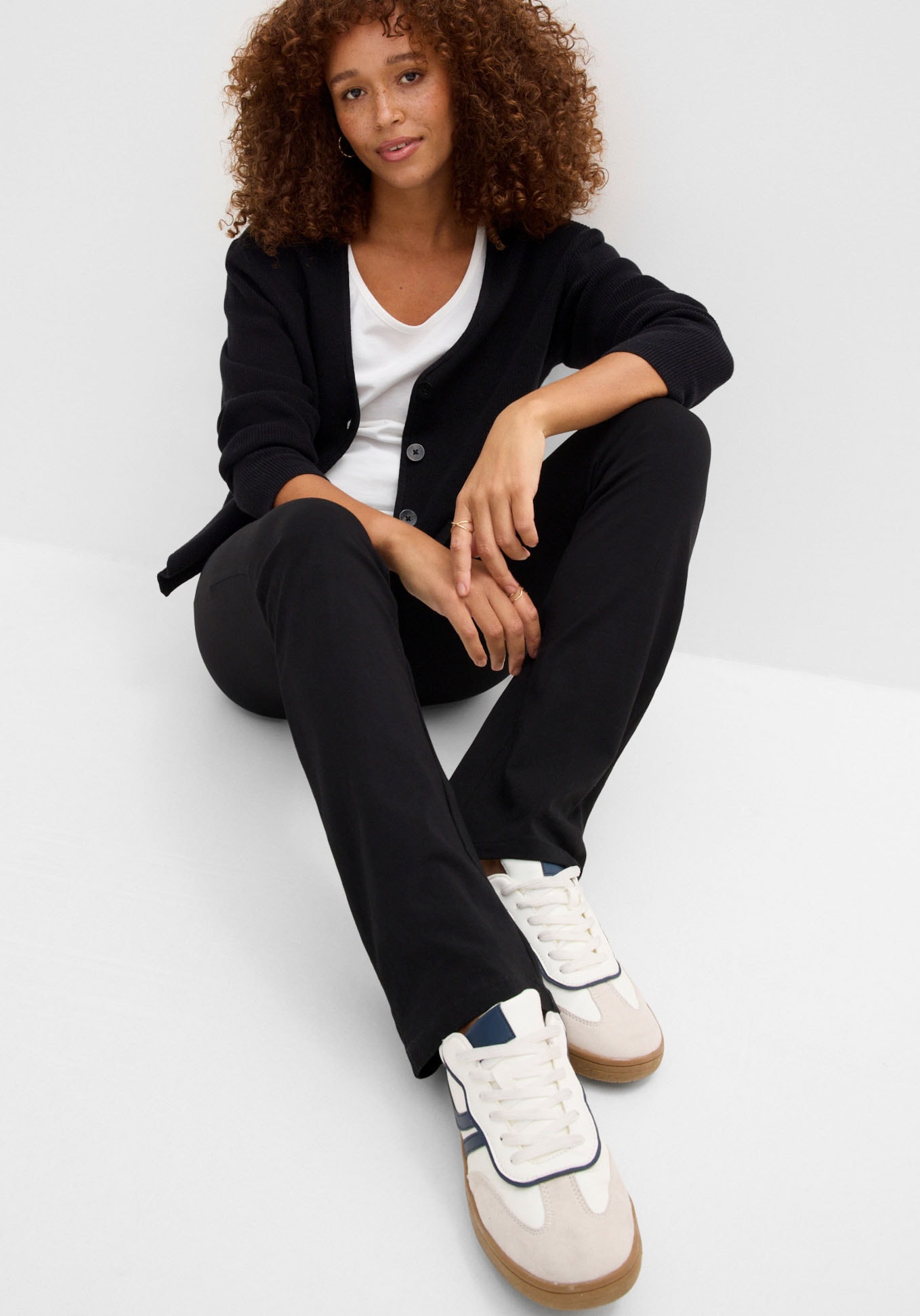 bonprix Leggings »Baumwoll-Leggings, Flared Leg«  aus Baumwolle, mit elastischem Bund, Skinny Fit, unifarben