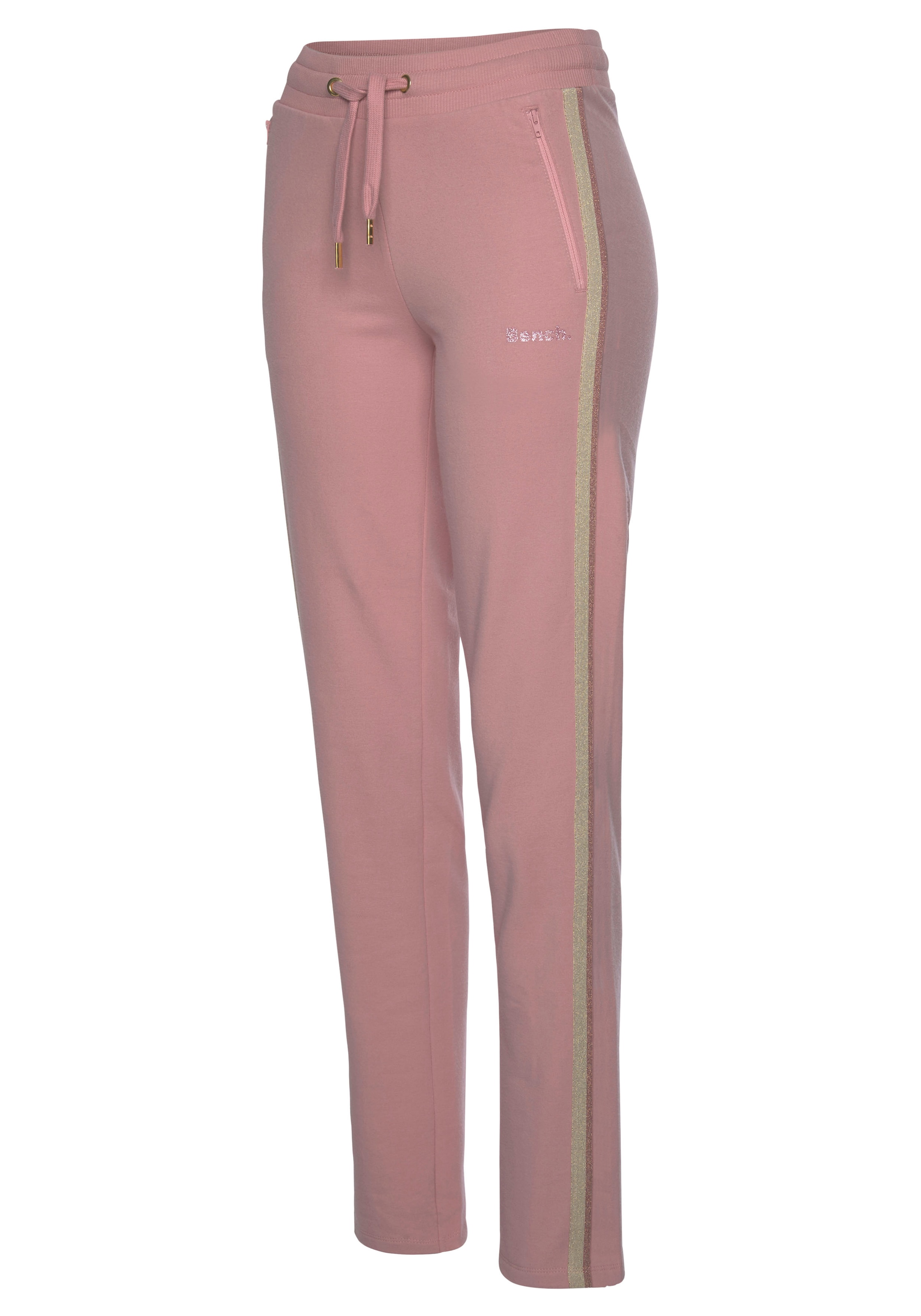 Bench. Loungewear Relaxhose, mit Glitzer Seitenstreifen, Loungeanzug