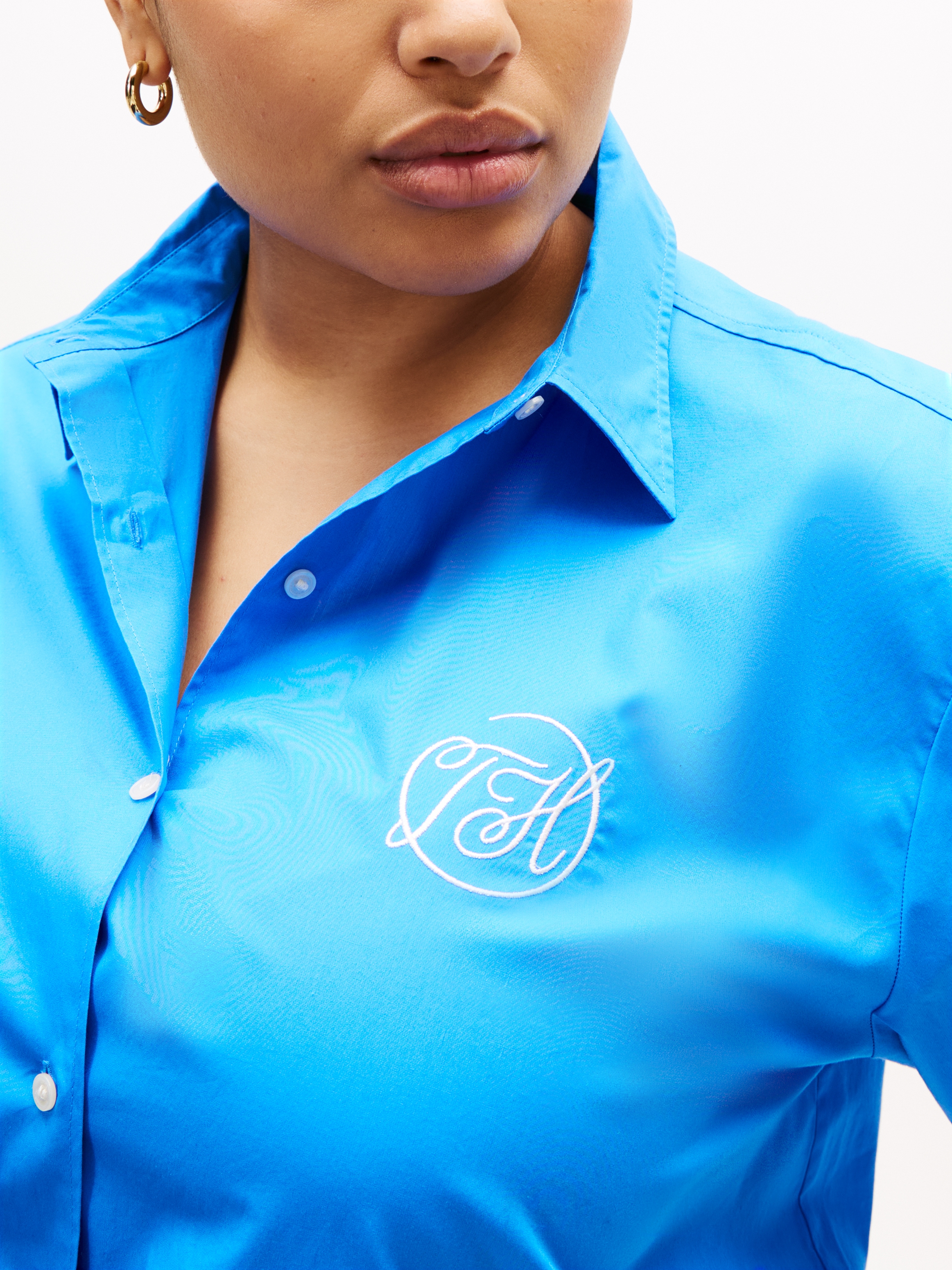 Tommy Hilfiger Curve Hemdbluse »CRV COTTON EASY SHIRT« in großen Größen, Baumwolle