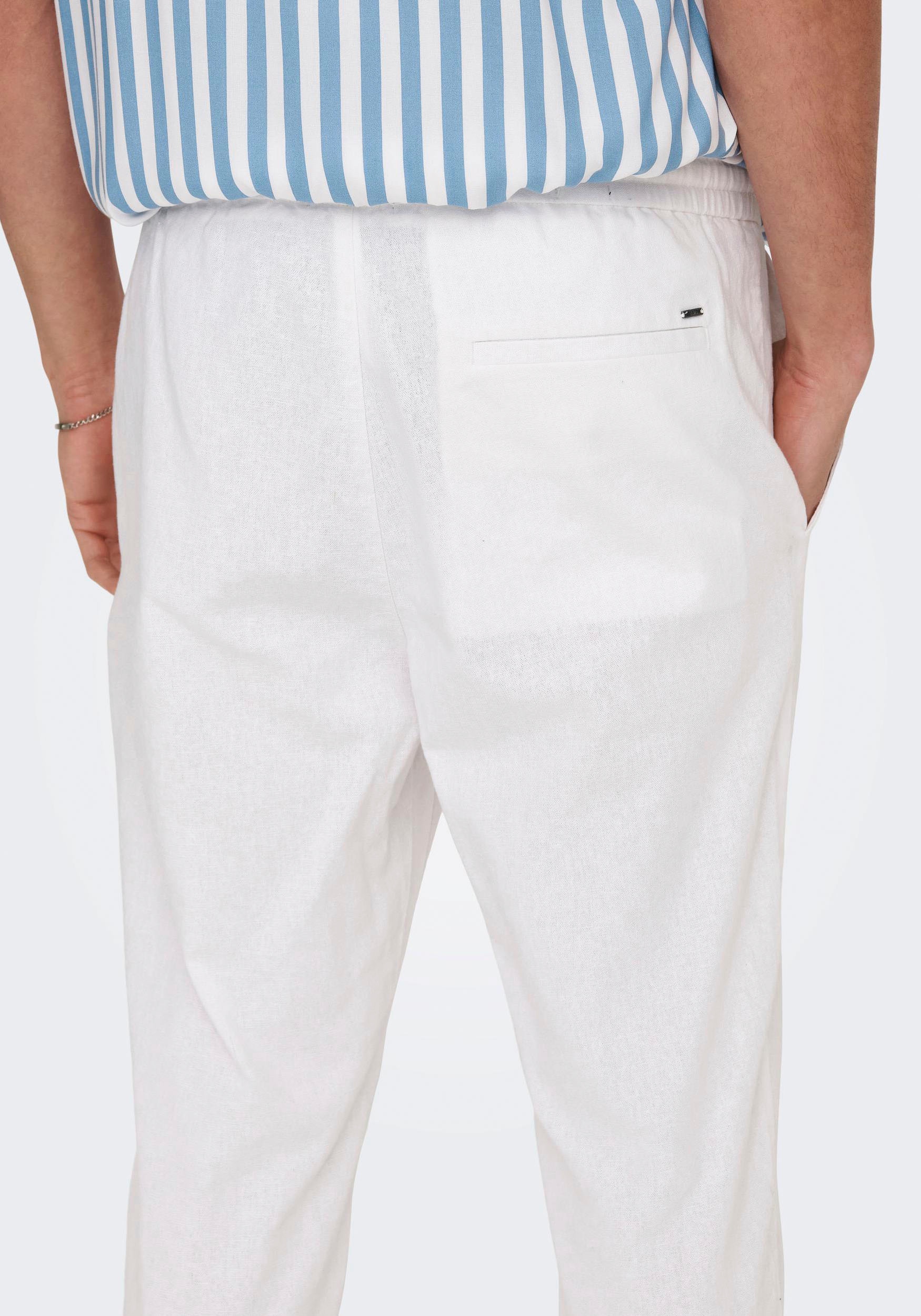 ONLY & SONS Stoffhose »ONSLINUS CROP 0007 COT LIN PNT NOOS«, mit Leinen